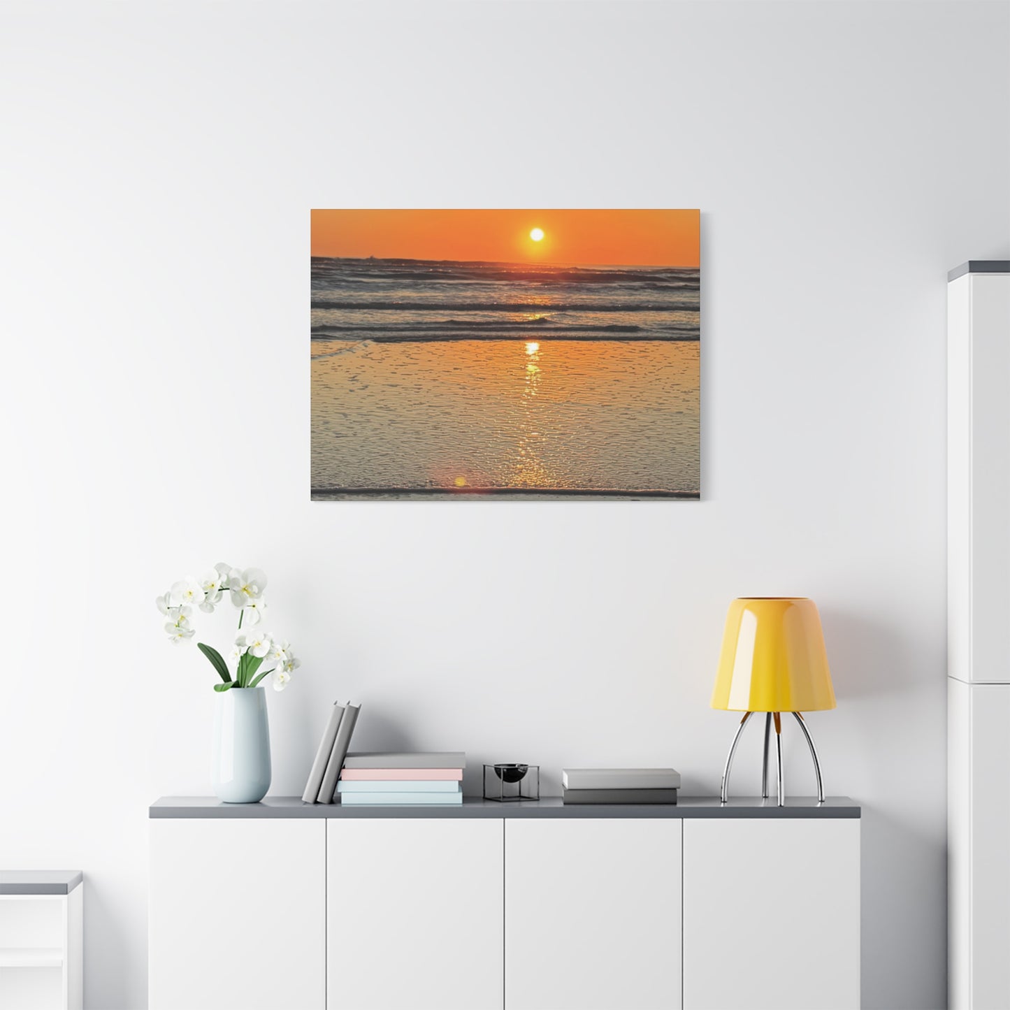 Stunning Sunset Beach Canvas Print, Ocean Decor, Wall Art, Home Decor, Coastal Artwork for Living Room