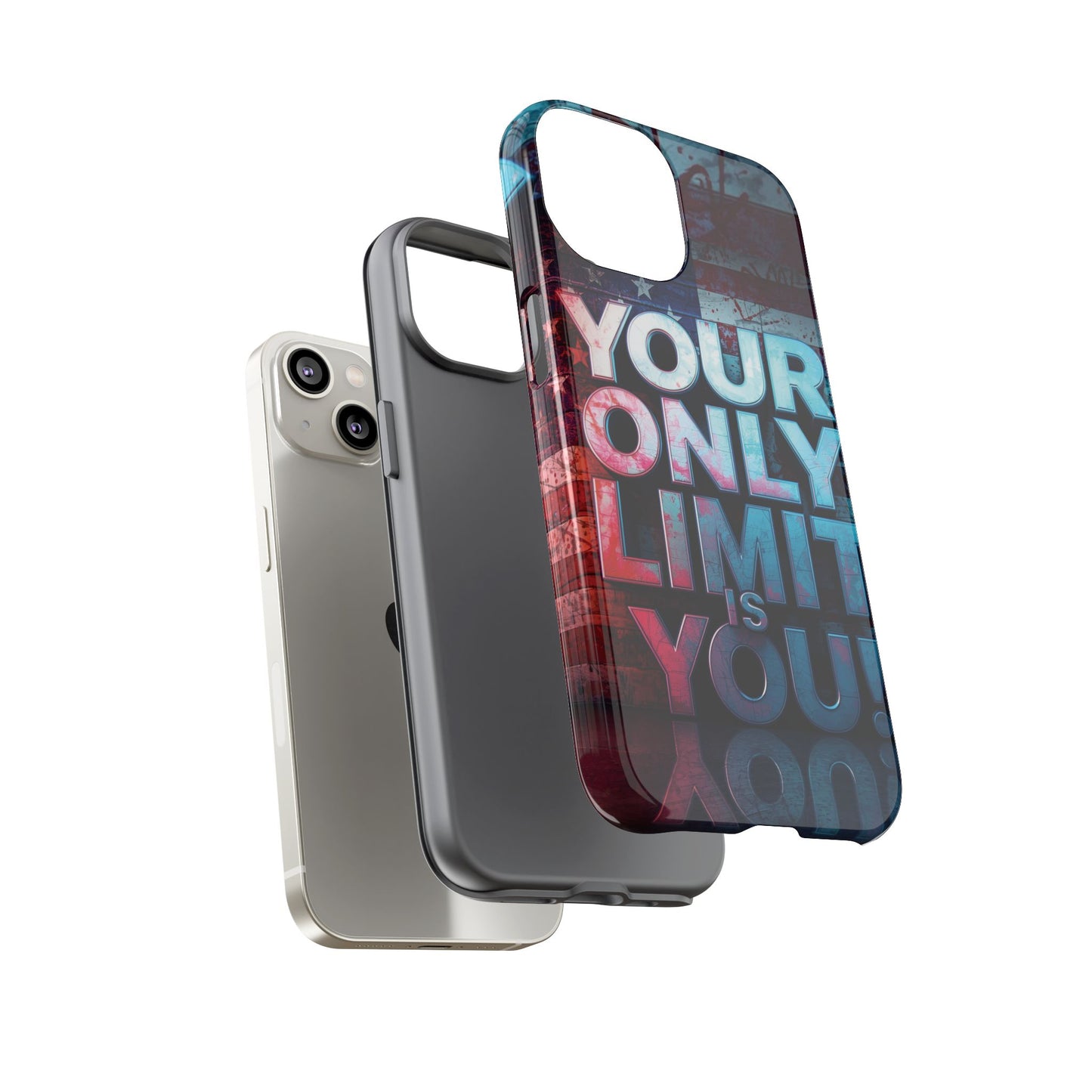 Tough Cases Phone Case -Your Only Limit Is You! Motivational Design, Inspirational Gift, Customizable Cover, USA Flag, Adventure Vibes