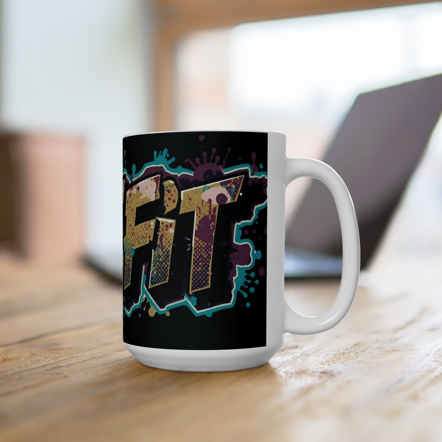 Vibrant - Live Fit Design - White Ceramic Mug - 2 Convenient Sizes - 11oz - 15oz -