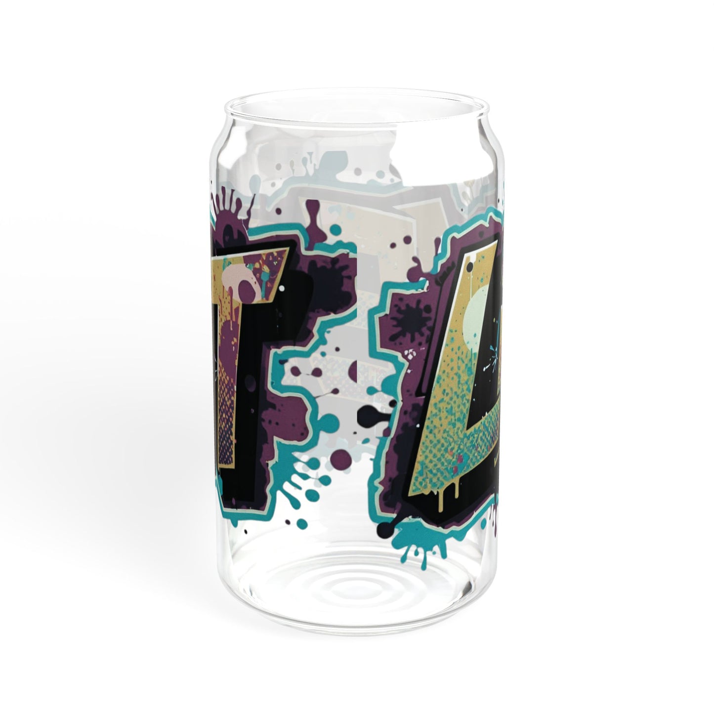 LIVE FIT - Graffiti Art Sipper Glass - 16oz - Unique Drinkware - Cool Gift - Summer Beverage - Eco-Friendly - Stylish Decor
