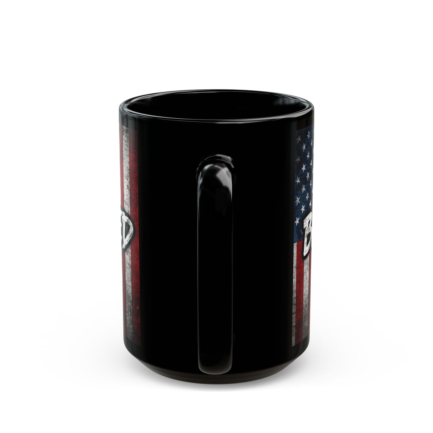 Sleek Ceramic Black Mug Blessed - American Flag - Patriotic Coffee Lover Gift - Home Decor - 11oz - 15oz