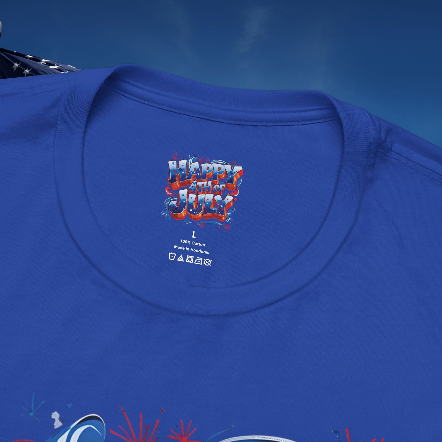 Happy 4th Of July, Print Design T-Shirt, Independence Day, American Flag, Bald Eagle, Red White Blue