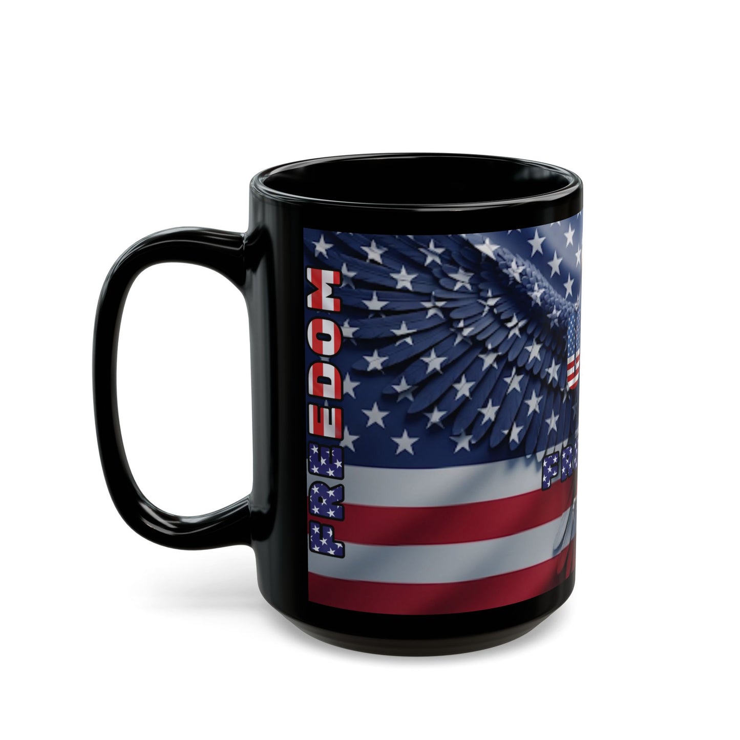 Mug - USA - Patriotic American Flag Eagle 11oz/15oz - Freedom - Red White & Blue