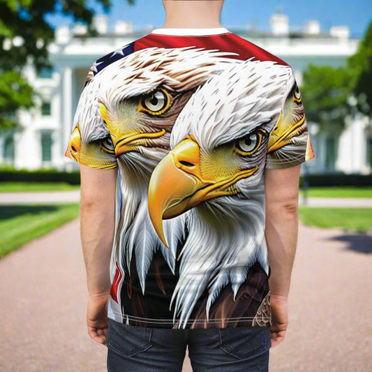 π₯ Unisex π₯ Patriotic π₯ White House π₯American Flag π₯ Bald Eagle π₯All Over Print Design π₯ T-Shirt π₯