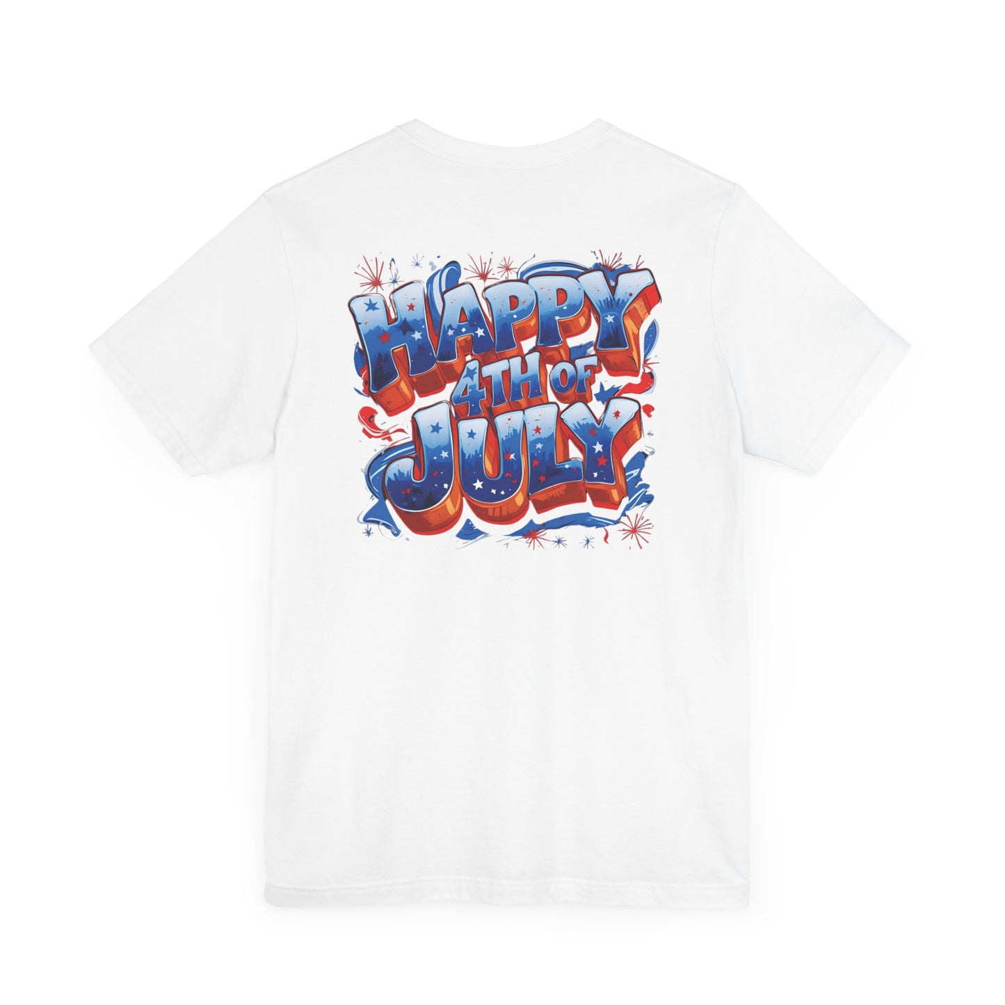 Happy 4th Of July, Print Design T-Shirt, Independence Day, American Flag, Bald Eagle, Red White Blue