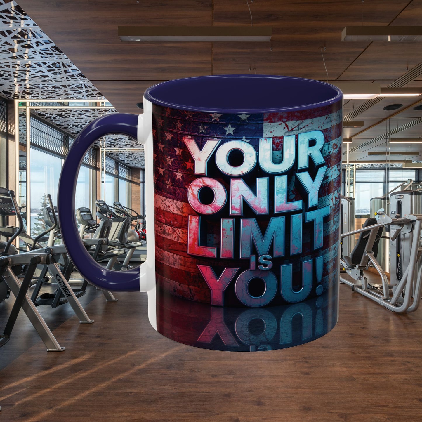 Motivational Accent Coffee Mug - Your Only Limit is You! Gift for Coffee Lovers, Inspirational Decor, Office Mug, Patriot Gift