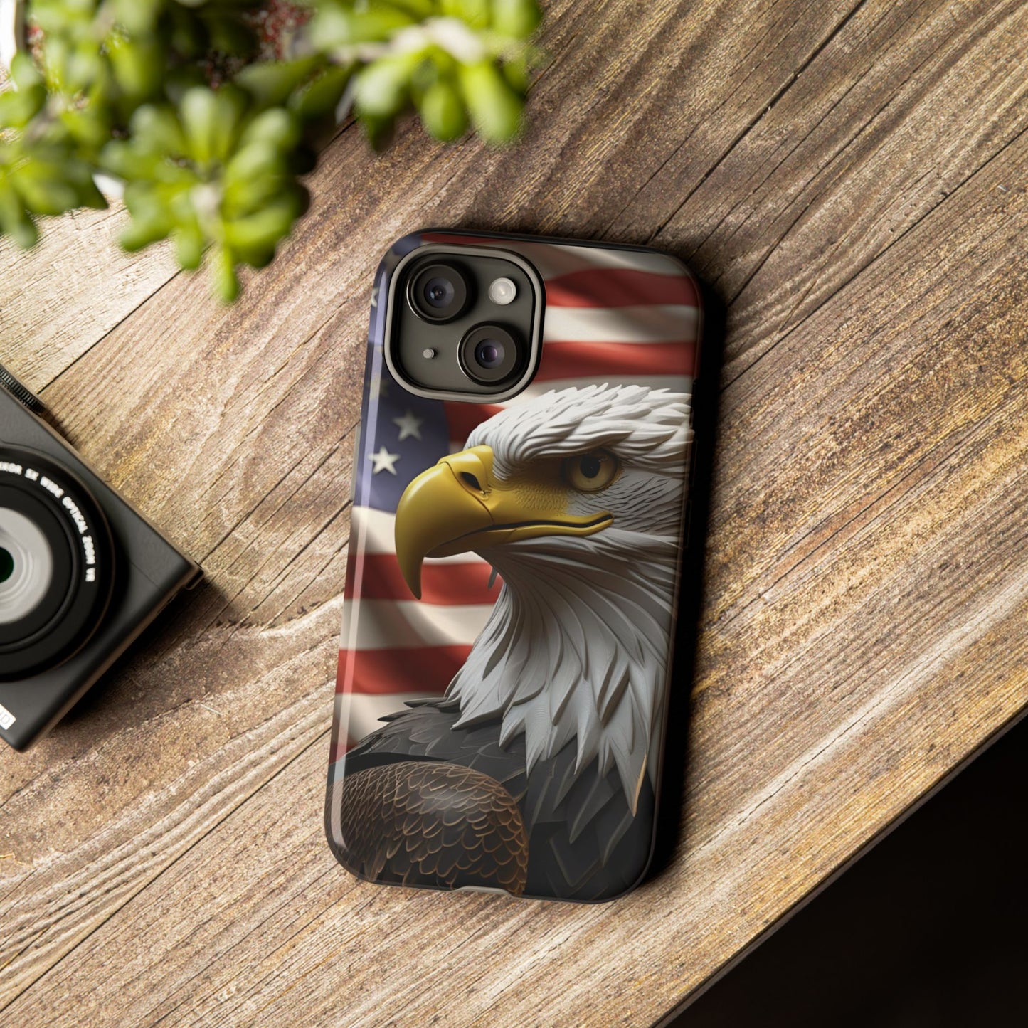 Tough Phone Cases - Patriotic - American Flag Eagle Design - Red White & Blue - Multiple Sizes -