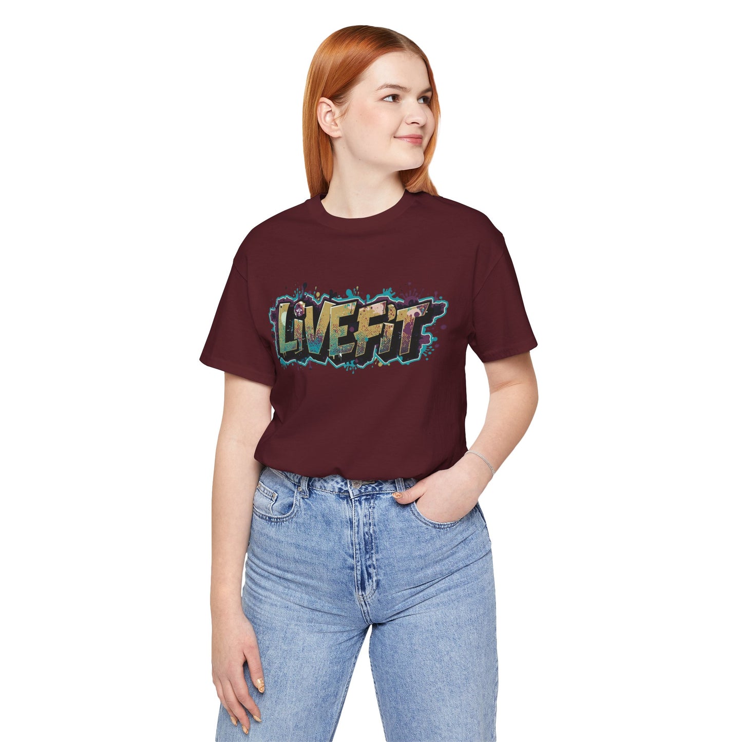 LIVE FIT Graphic Fitness Tee - Motivational Workout Apparel
