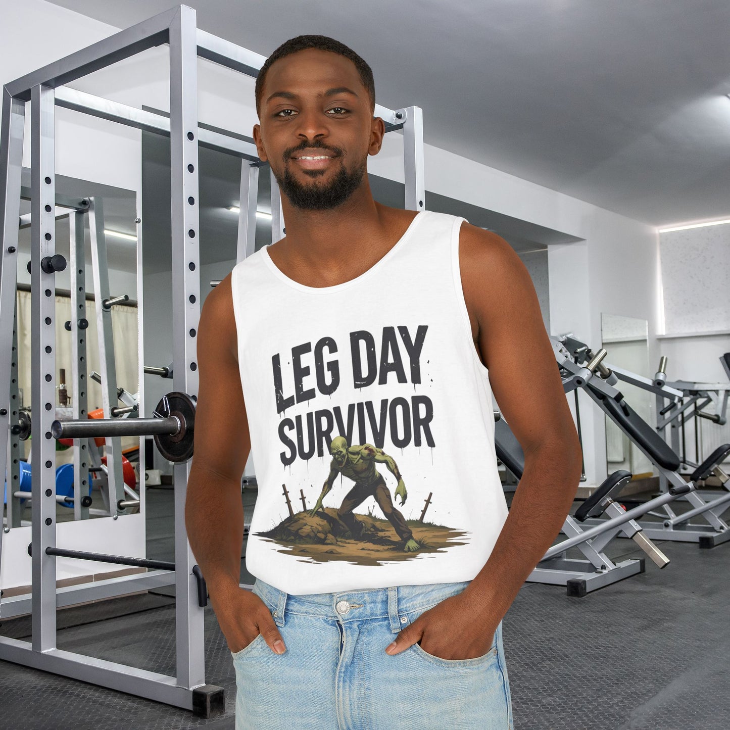 Leg Day Survivor Tank Top - Unisex Fitness Apparel, Gym Gear, Workout Clothing, Workout Gift, Funny Fitness Tee
