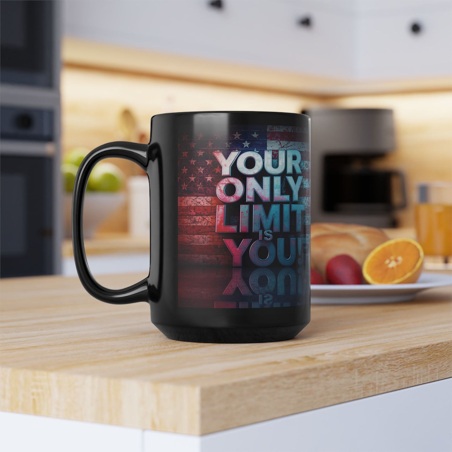 Inspirational Black Mug - Motivational Coffee Cup - Your Only Limit Is You!