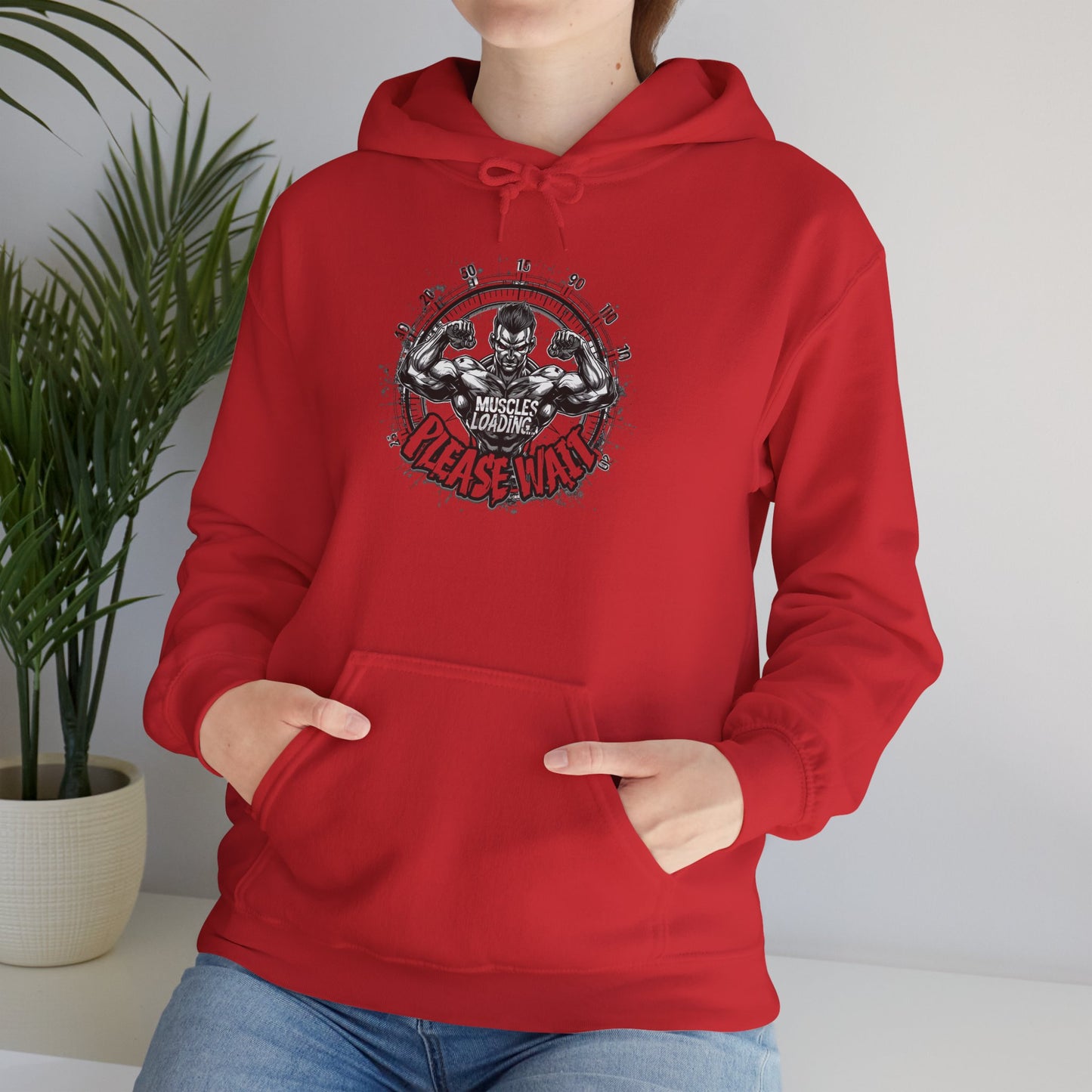 Unisex - Muscles Loading…Please Wait - Heavy Blend™ Hooded Sweatshirt - Motivational Fitness Hoodie - Workout Sweatshirt - Gym Apparel - Inspirational Gift - Holiday Gift