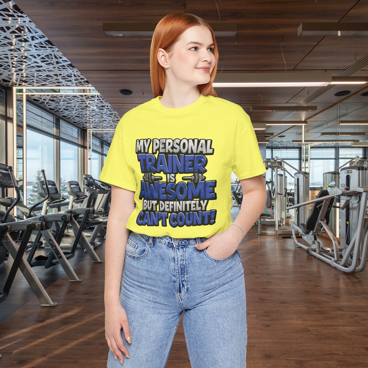 Funny - My Personal Trainer Is Awesome But Definitely Can’t Count! Tee - Great Gift for Fitness Lovers - Gym Humor Shirt - Workout Apparel - Personal Trainer Gift - Fitness Motivation Tee - XS - 4XL