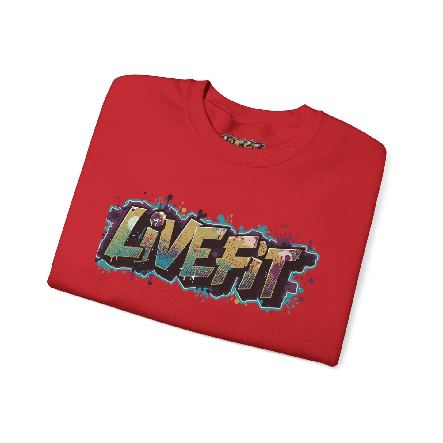 Live Fit Crewneck Sweatshirt - Trendy Fitness Apparel - Unisex Casual Wear - Sports Gift - Workout Fashion - Street Style Sweatshirt -