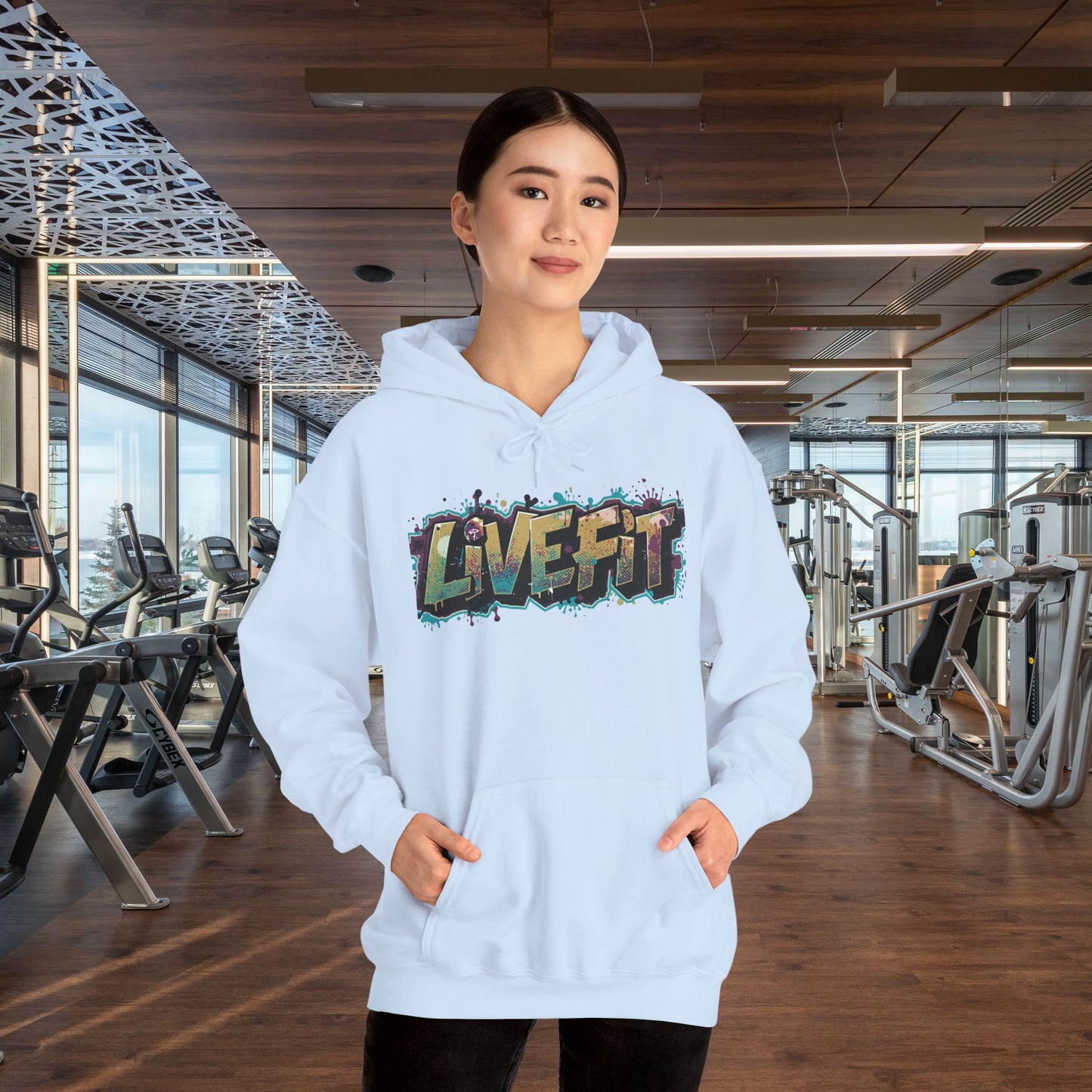 Live Fit Hoodie - Unisex Heavy Blend Sweatshirt - Fitness Enthusiasts - Gym Wear - Workout Apparel - Active Lifestyle - Gift for Him/Her -