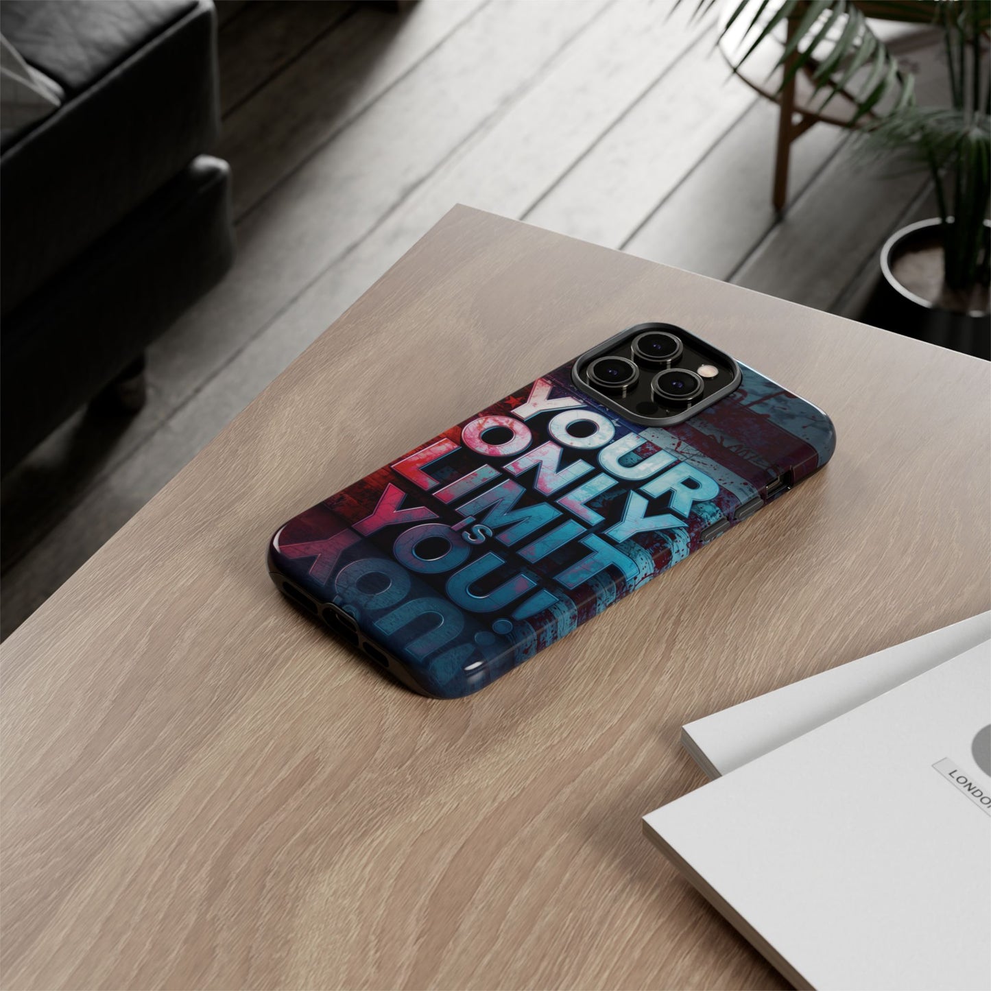 Tough Cases Phone Case -Your Only Limit Is You! Motivational Design, Inspirational Gift, Customizable Cover, USA Flag, Adventure Vibes
