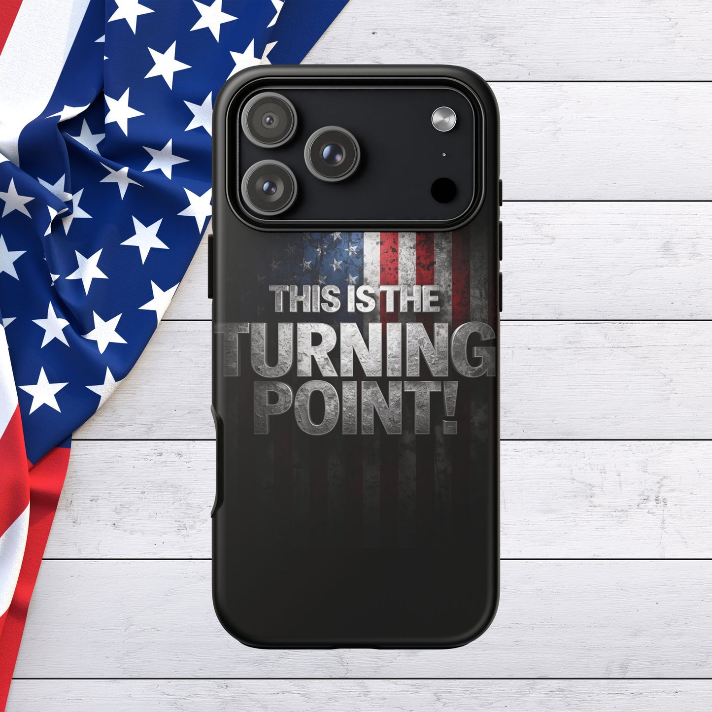 Stunning Patriotic Protective Cell Phone Case - Charlie Kirk - This Is The Turning Point! - Red White Blue - Beautiful American Flag Backdrop Design - Perfect Gift for Everyday Use, Durable Cover, Stylish Protection