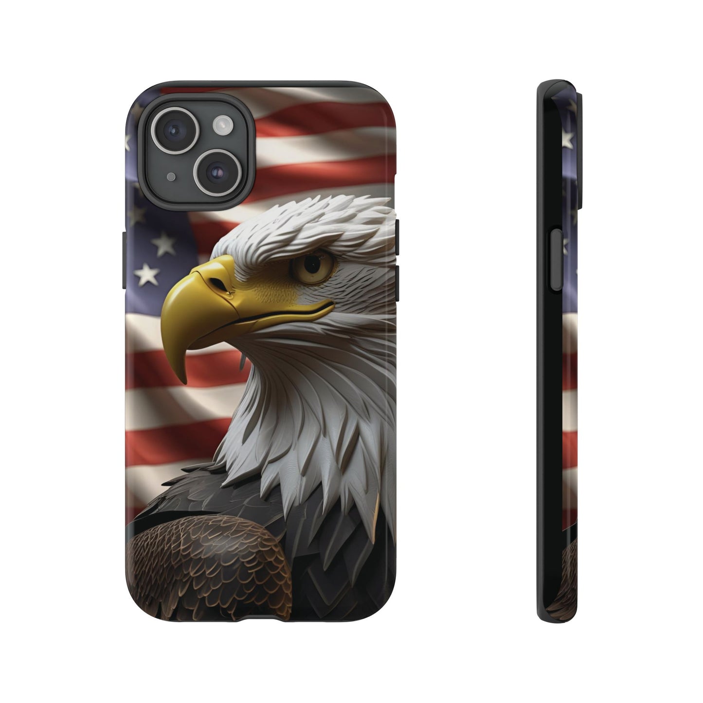 Tough Phone Cases - Patriotic - American Flag Eagle Design - Red White & Blue - Multiple Sizes -