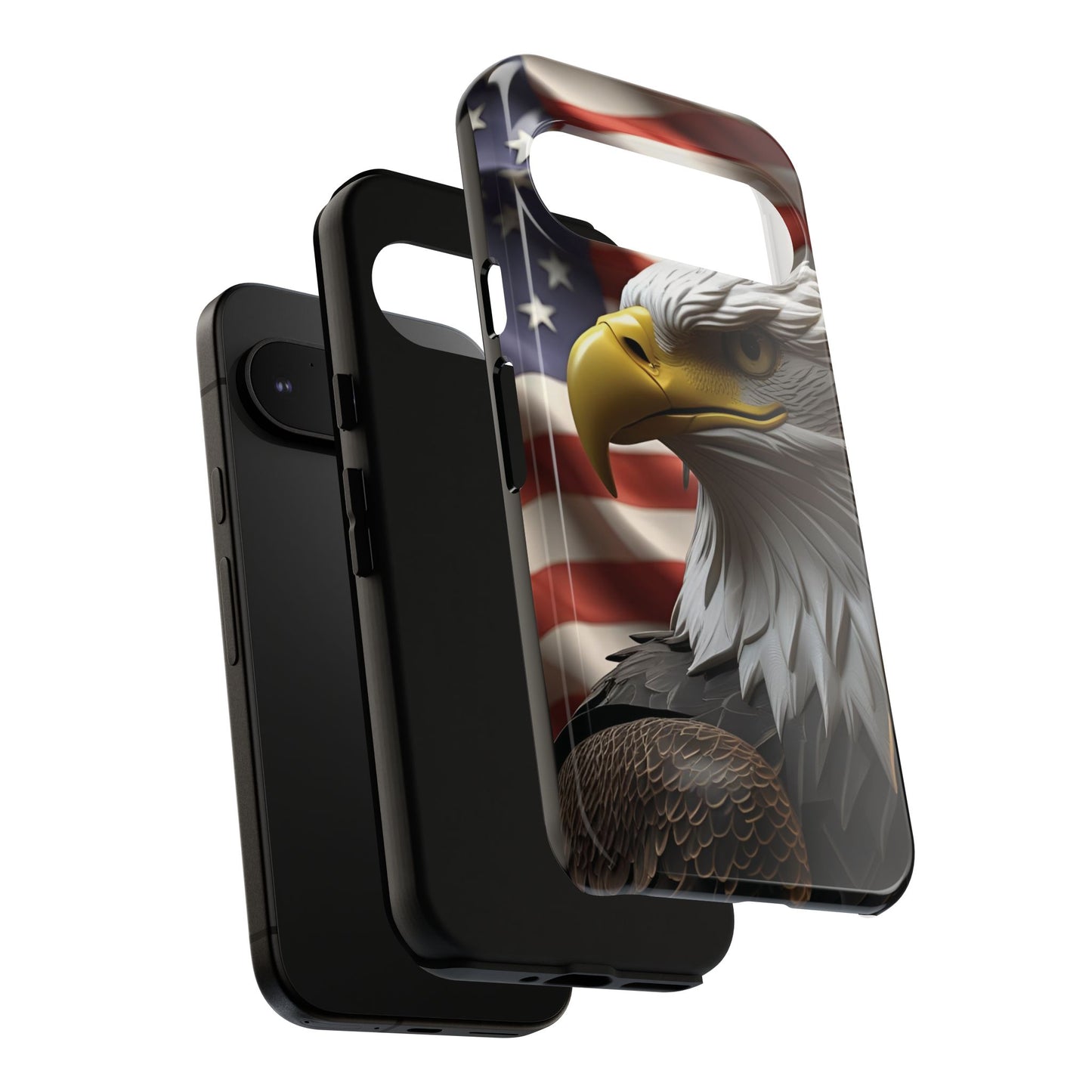 Tough Phone Cases - Patriotic - American Flag Eagle Design - Red White & Blue - Multiple Sizes -