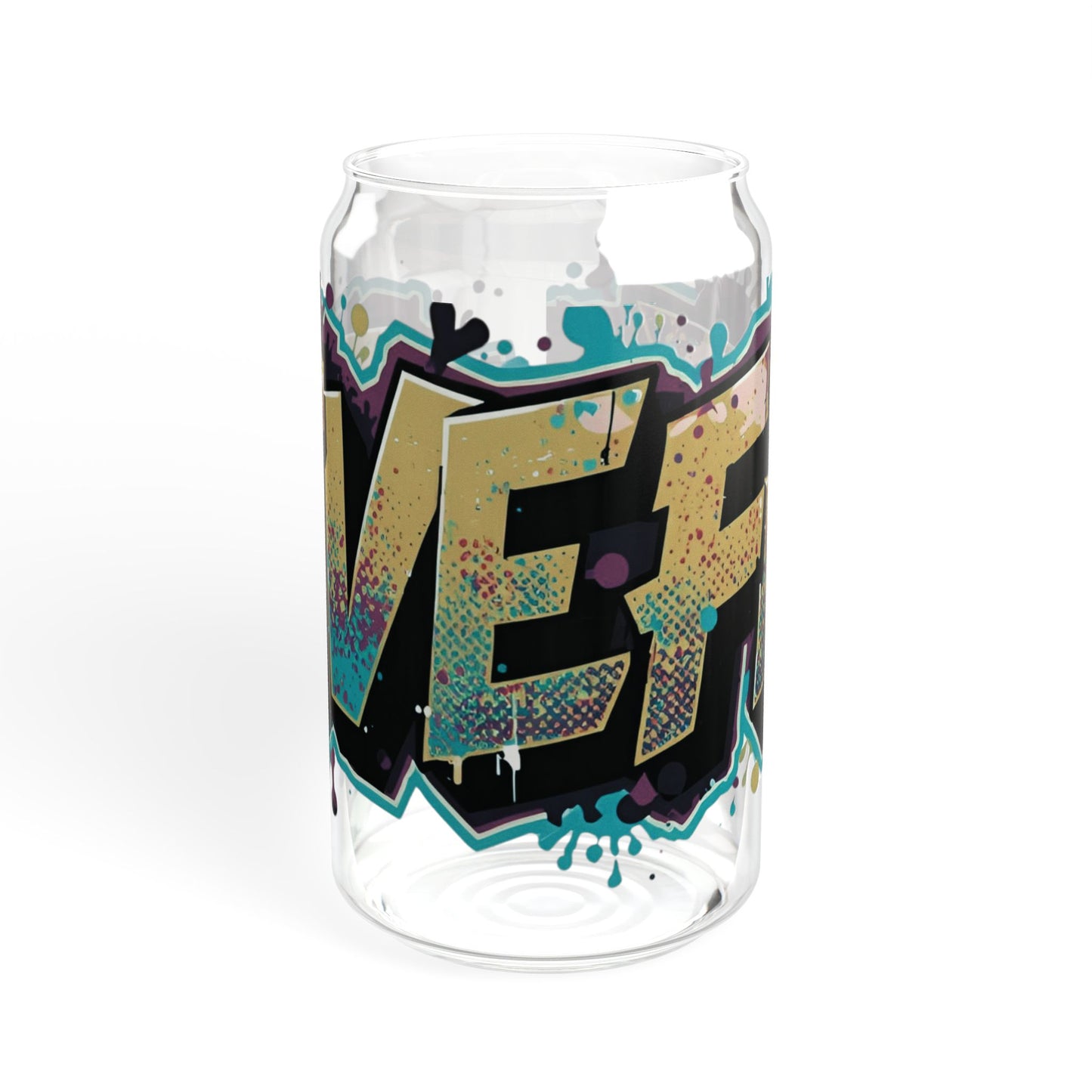 LIVE FIT - Graffiti Art Sipper Glass - 16oz - Unique Drinkware - Cool Gift - Summer Beverage - Eco-Friendly - Stylish Decor