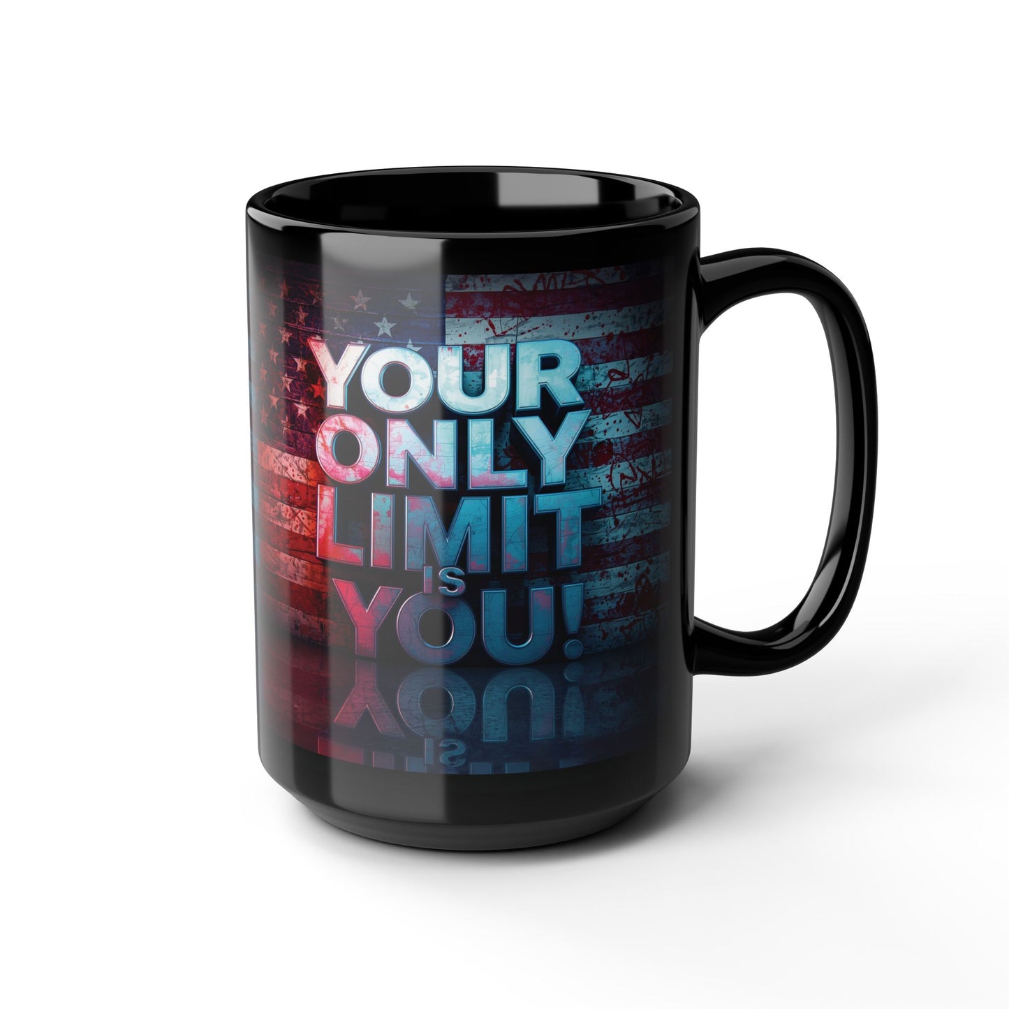Inspirational Black Mug - Motivational Coffee Cup - Your Only Limit Is You!