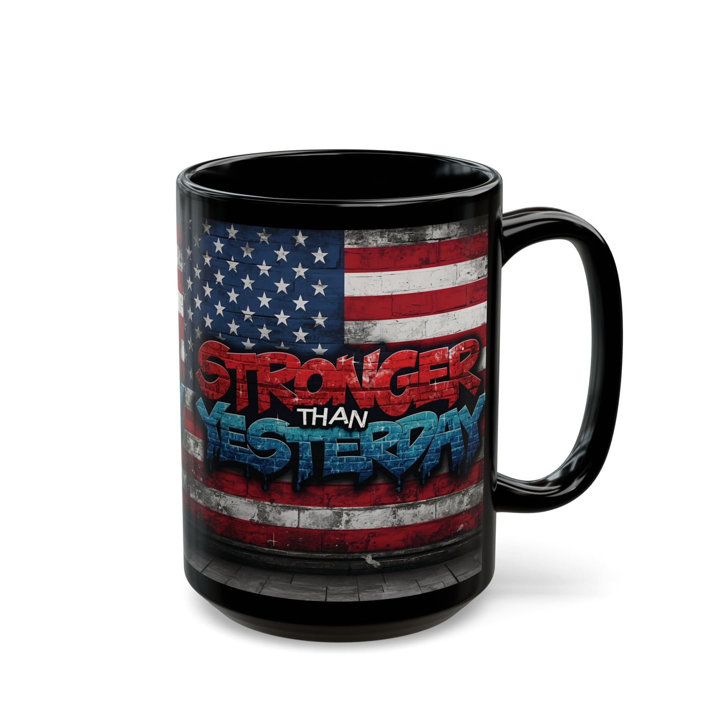 Motivational Mug for Fitness Enthusiasts, Inspirational Coffee Cup, Strength Reminder Gift, Gym Love Mug, USA Flag Design