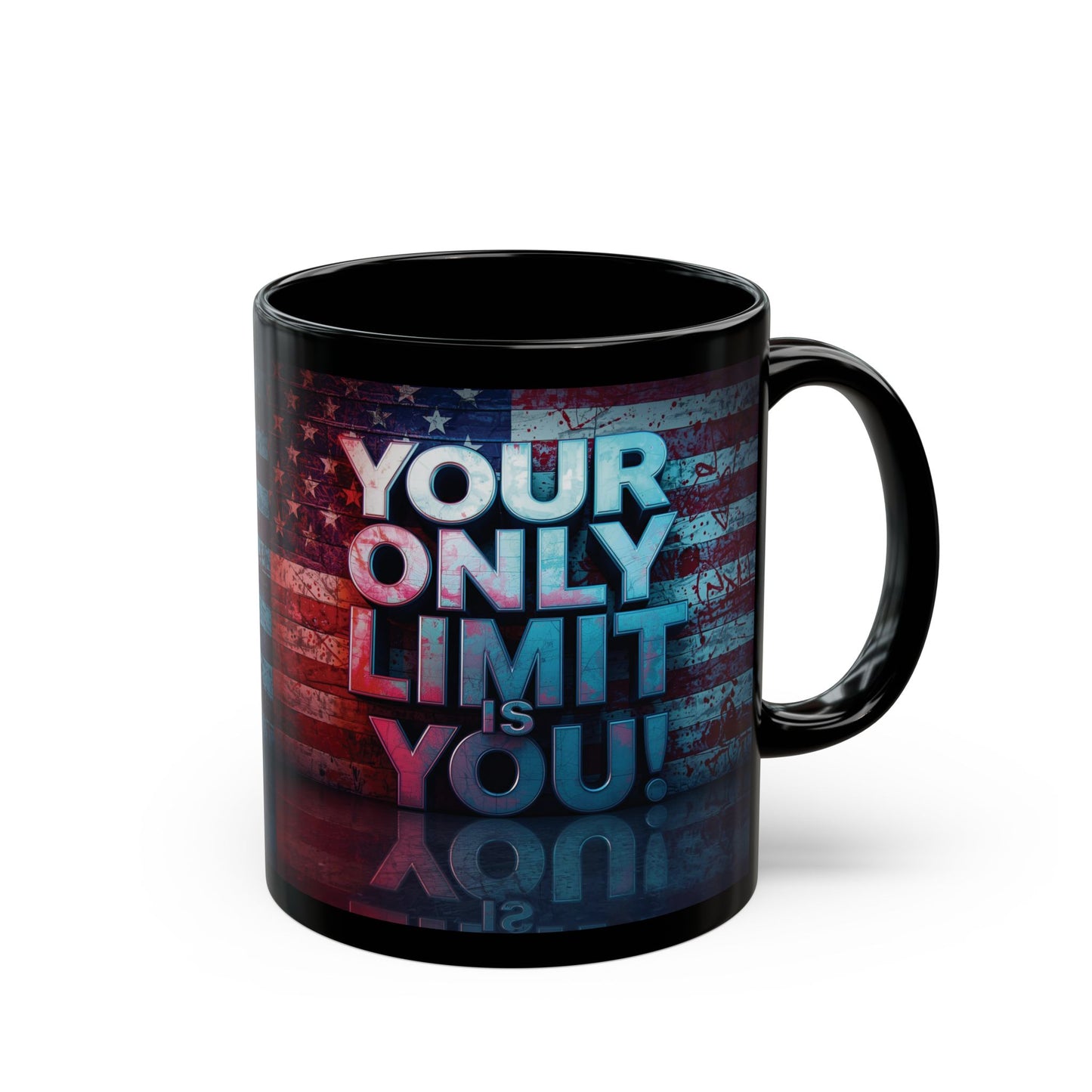 Inspirational Black Mug - Motivational Coffee Cup - Your Only Limit Is You!