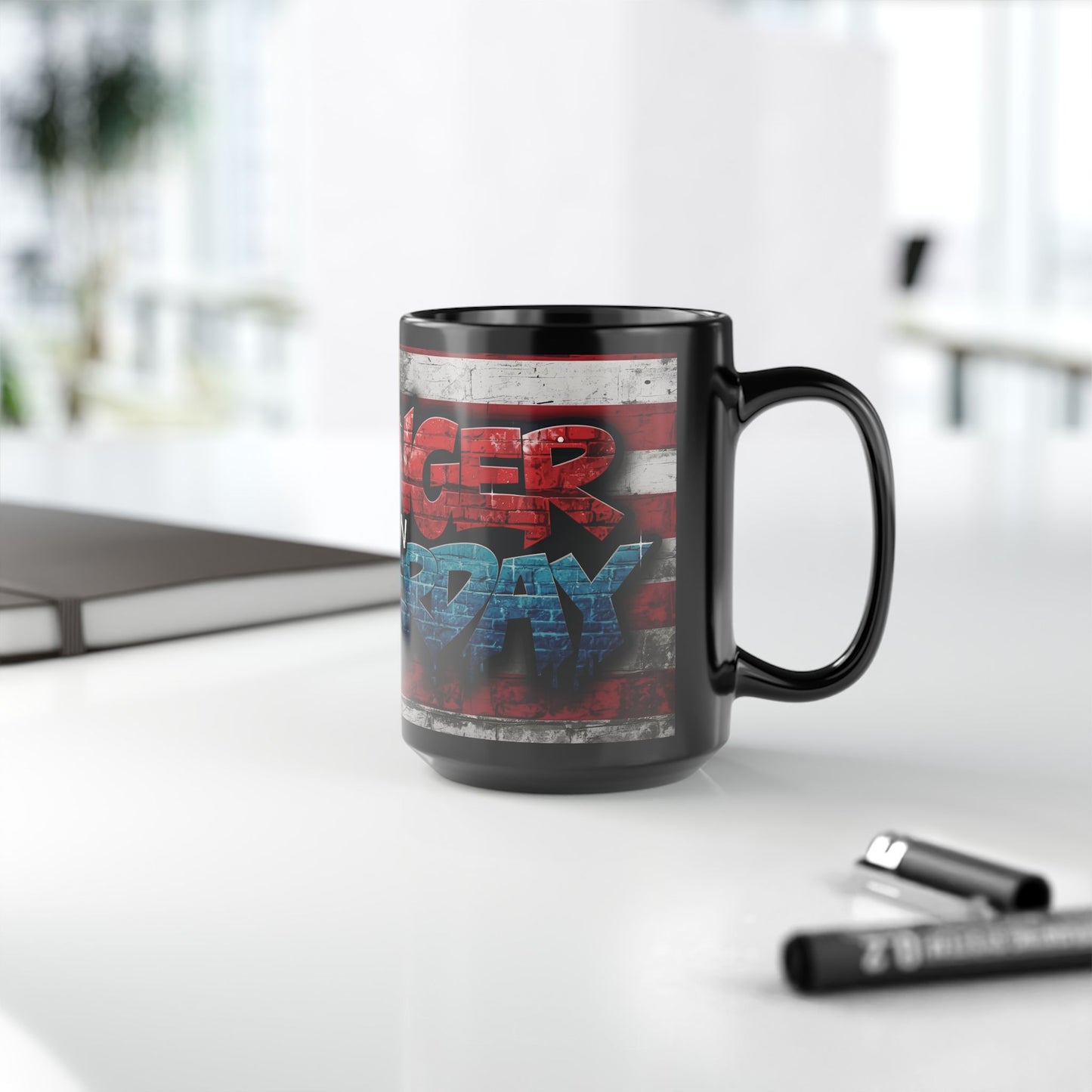 Eye-Catching - Motivational Patriotic Mug - Stronger Than Yesterday - Fitness Lover Gift - July 4th Independence Day Cup, 11oz