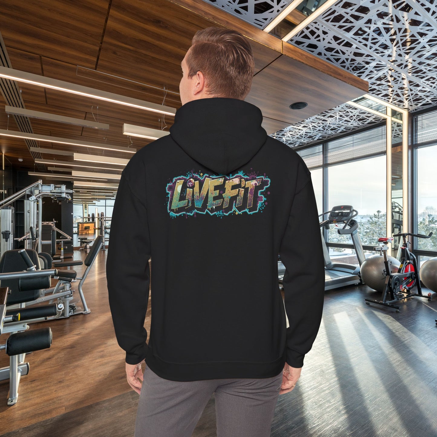 Live Fit Hoodie - Unisex Heavy Blend Sweatshirt - Fitness Enthusiasts - Gym Wear - Workout Apparel - Active Lifestyle - Gift for Him/Her -