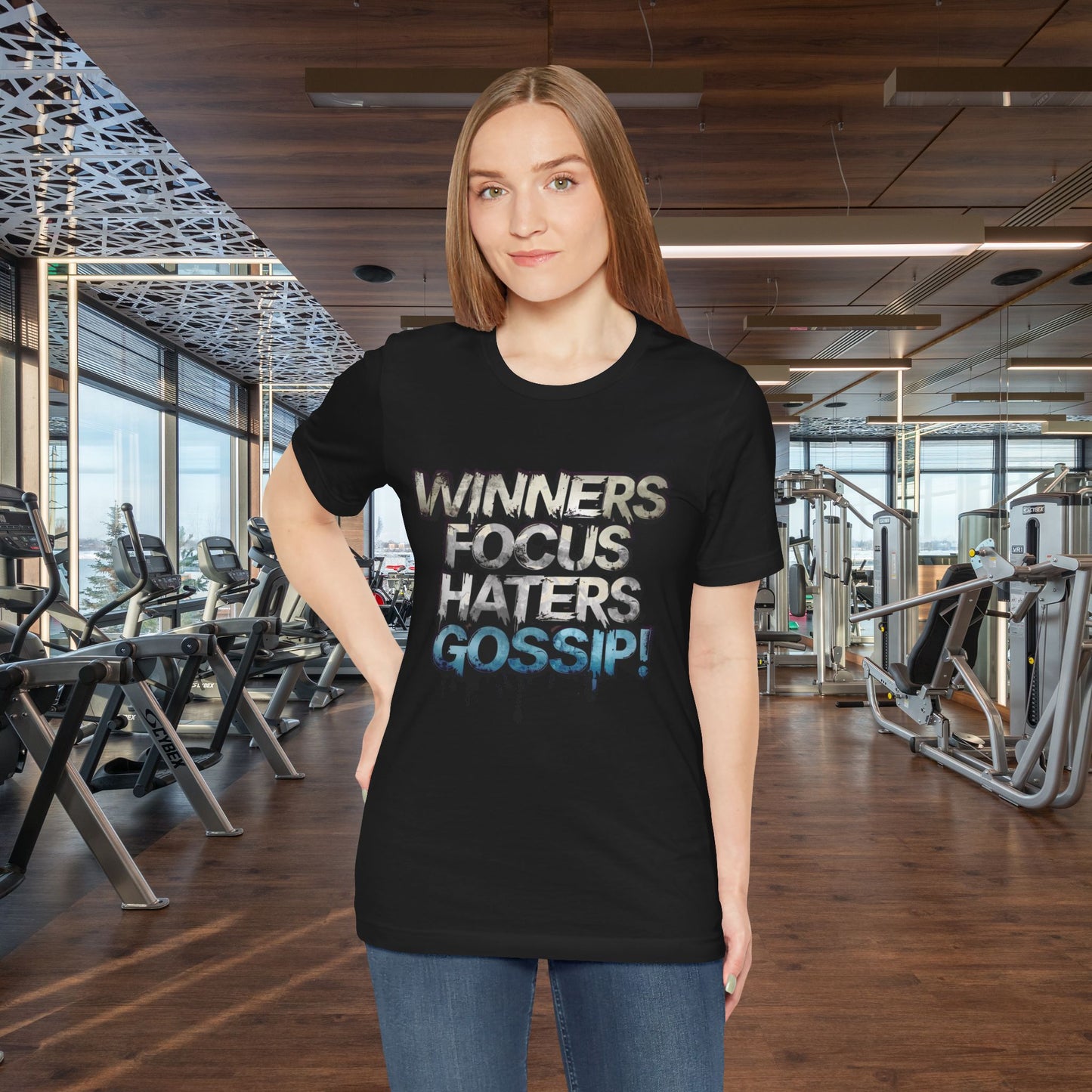 Winners Focus Haters Gossip! Tee - Motivational Graphic Shirt - Unisex Tee for Casual Wear - Gift for Friends - Streetwear Fashion