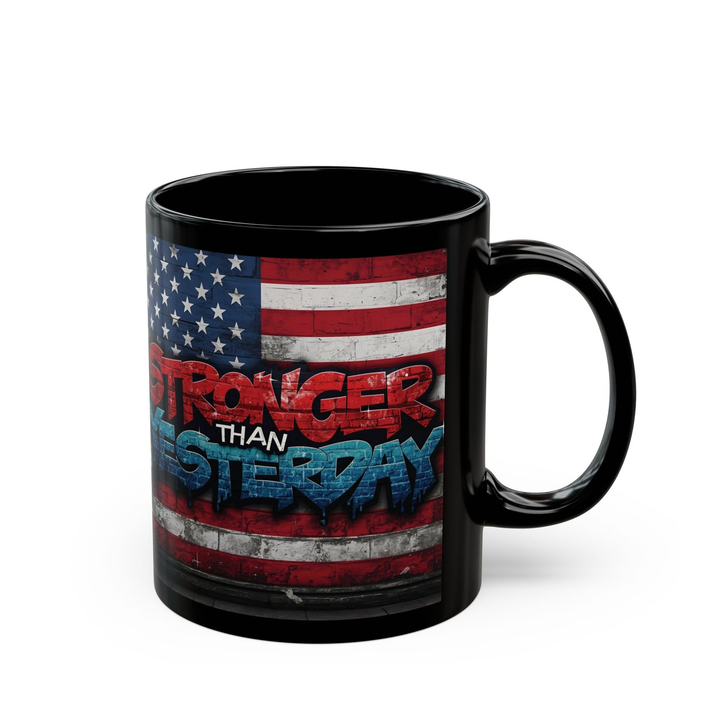 Motivational Mug for Fitness Enthusiasts, Inspirational Coffee Cup, Strength Reminder Gift, Gym Love Mug, USA Flag Design