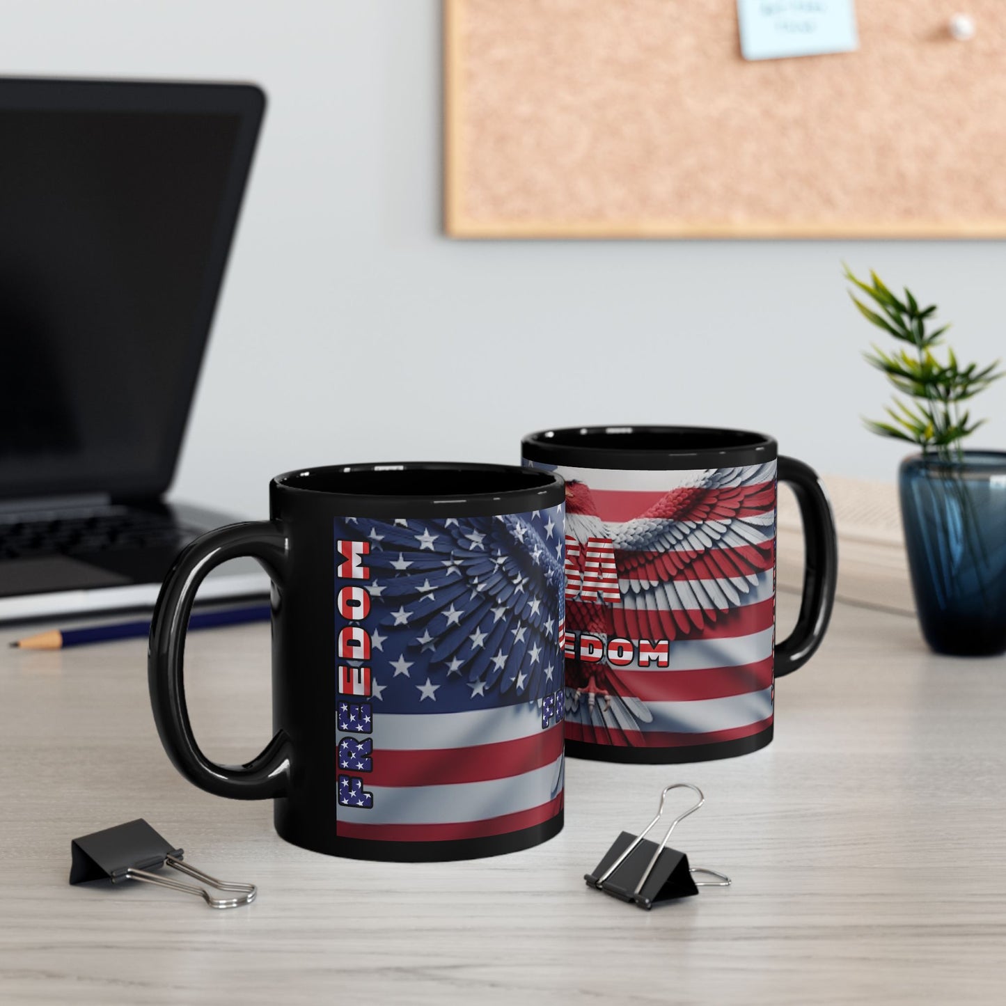 Mug - USA - Patriotic American Flag Eagle 11oz/15oz - Freedom - Red White & Blue