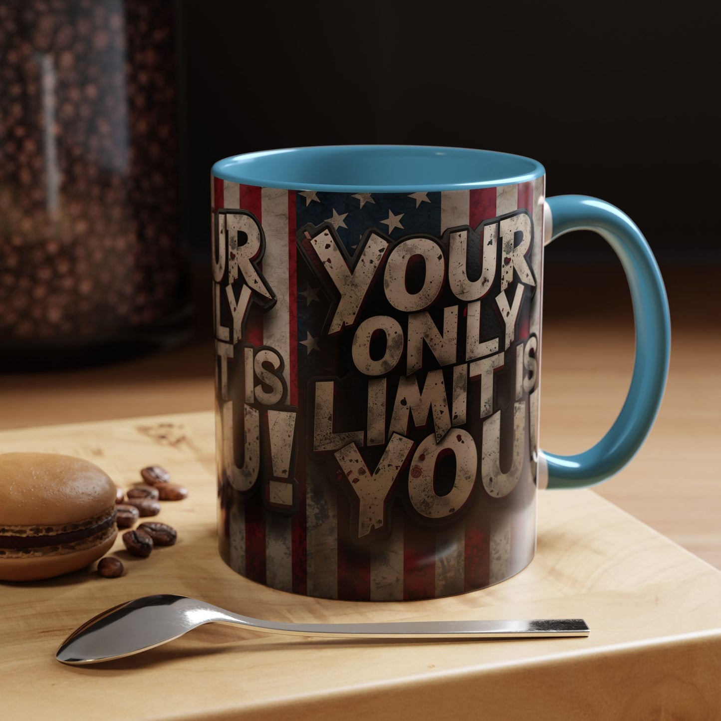 Patriotic Coffee Mug - Motivational Quote - Your Only Limit Is You!, - Perfect Gift for Veterans, Independence Day, Coffee Lovers, Inspirational Decor