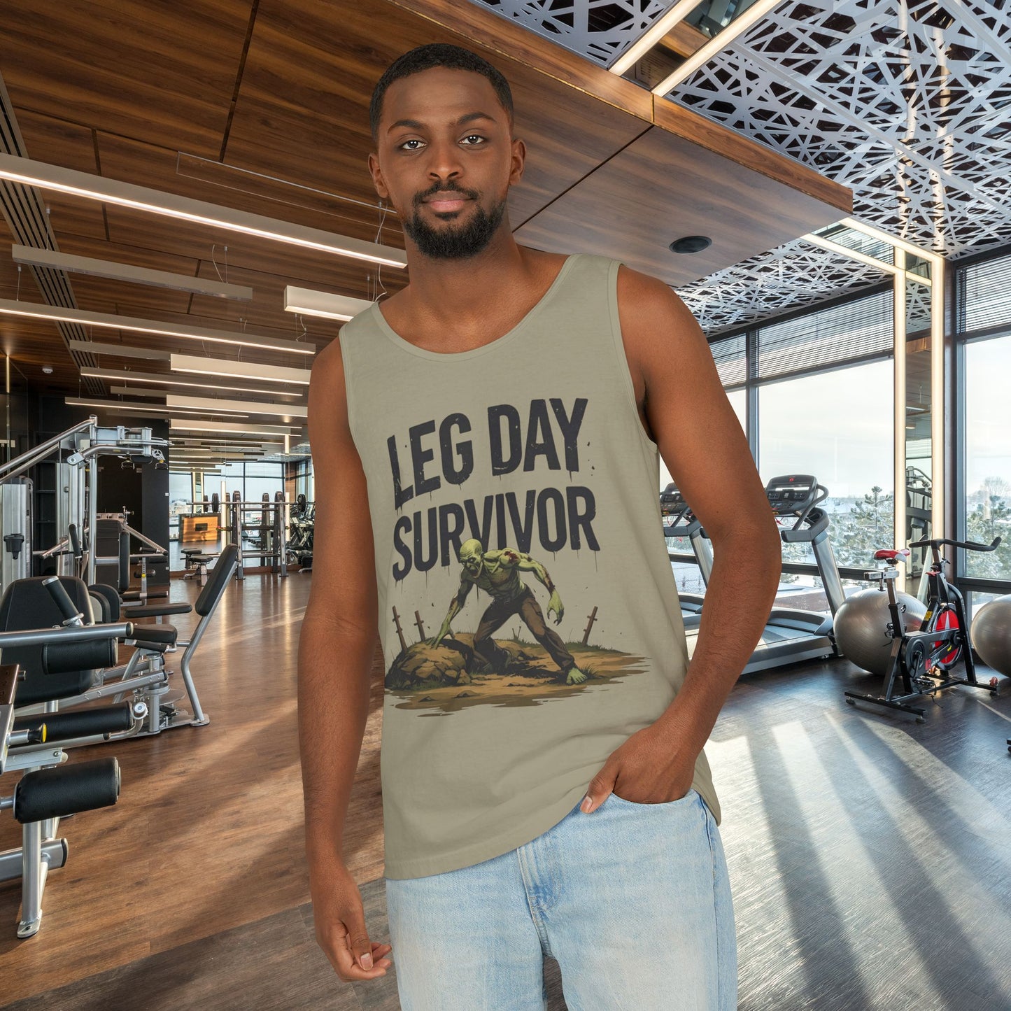 Leg Day Survivor Tank Top - Unisex Fitness Apparel, Gym Gear, Workout Clothing, Workout Gift, Funny Fitness Tee