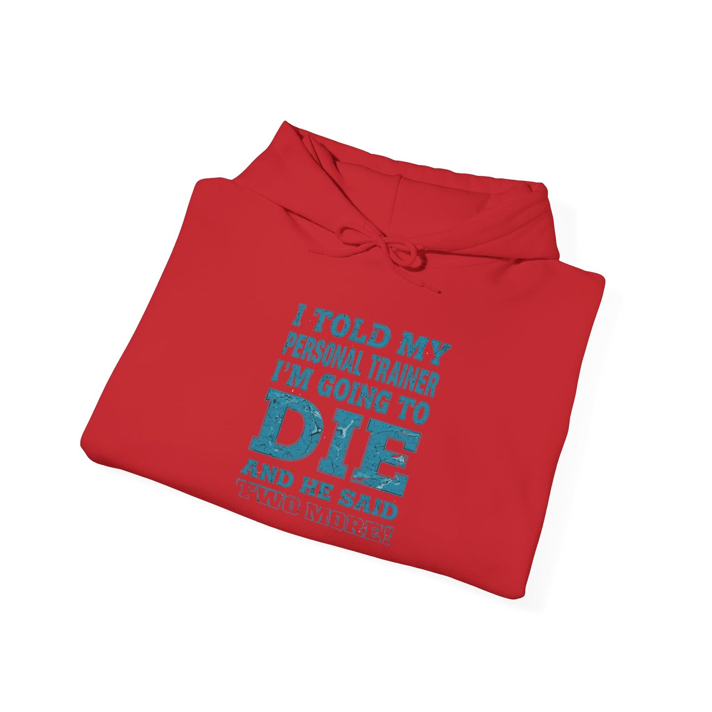 Funny - I Told My Personal Trainer That I'm Going To Die And He Said Two More! - Design - Workout Hoodie - Sizes - S - 5XL - Gym Humor Sweatshirt - Personal Trainer Gift - Fitness Motivational Apparel