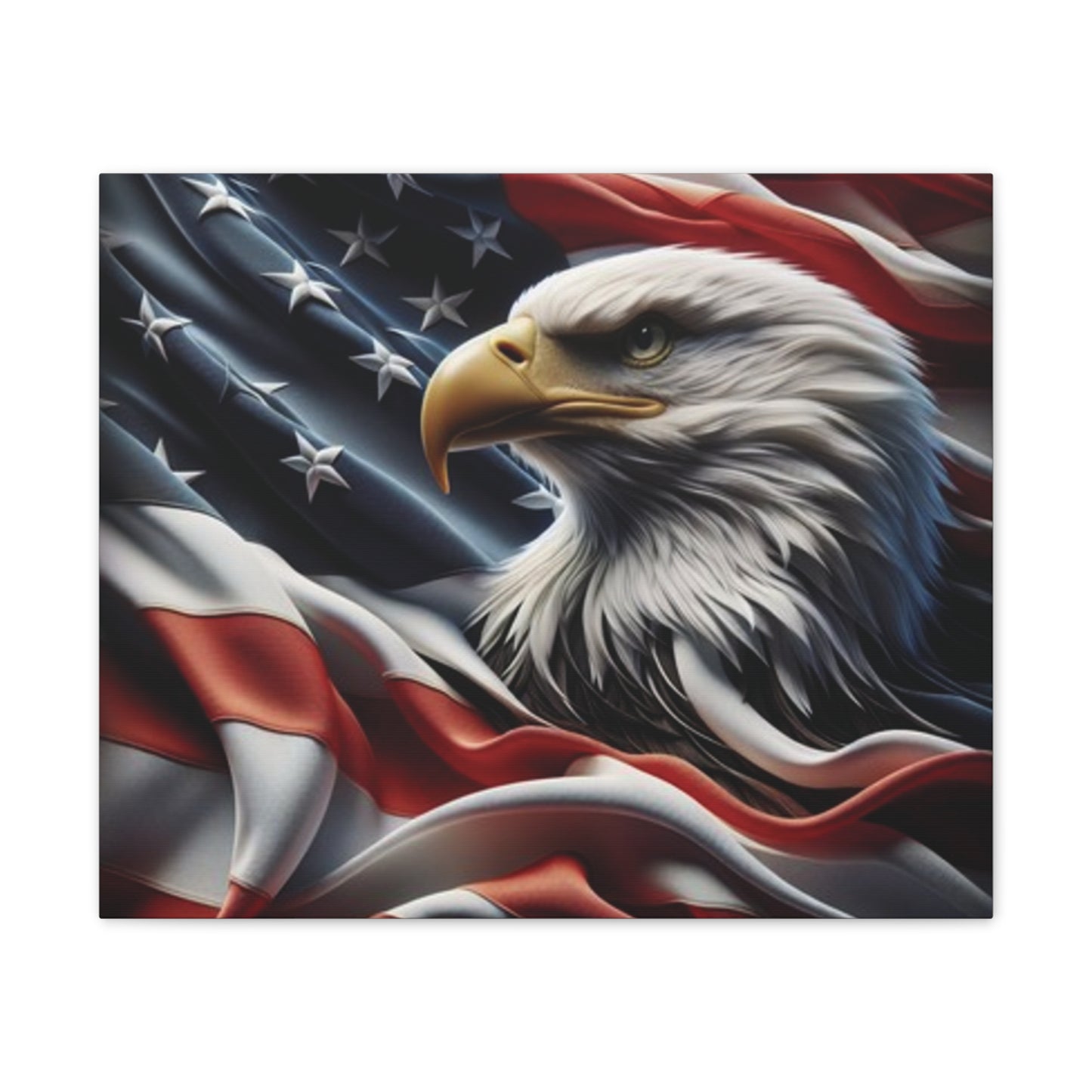 Patriotic Canvas Wall Art, American Eagle & Flag Print, Home Decor for Veterans, Memorial Day, Independence Day, Gifts