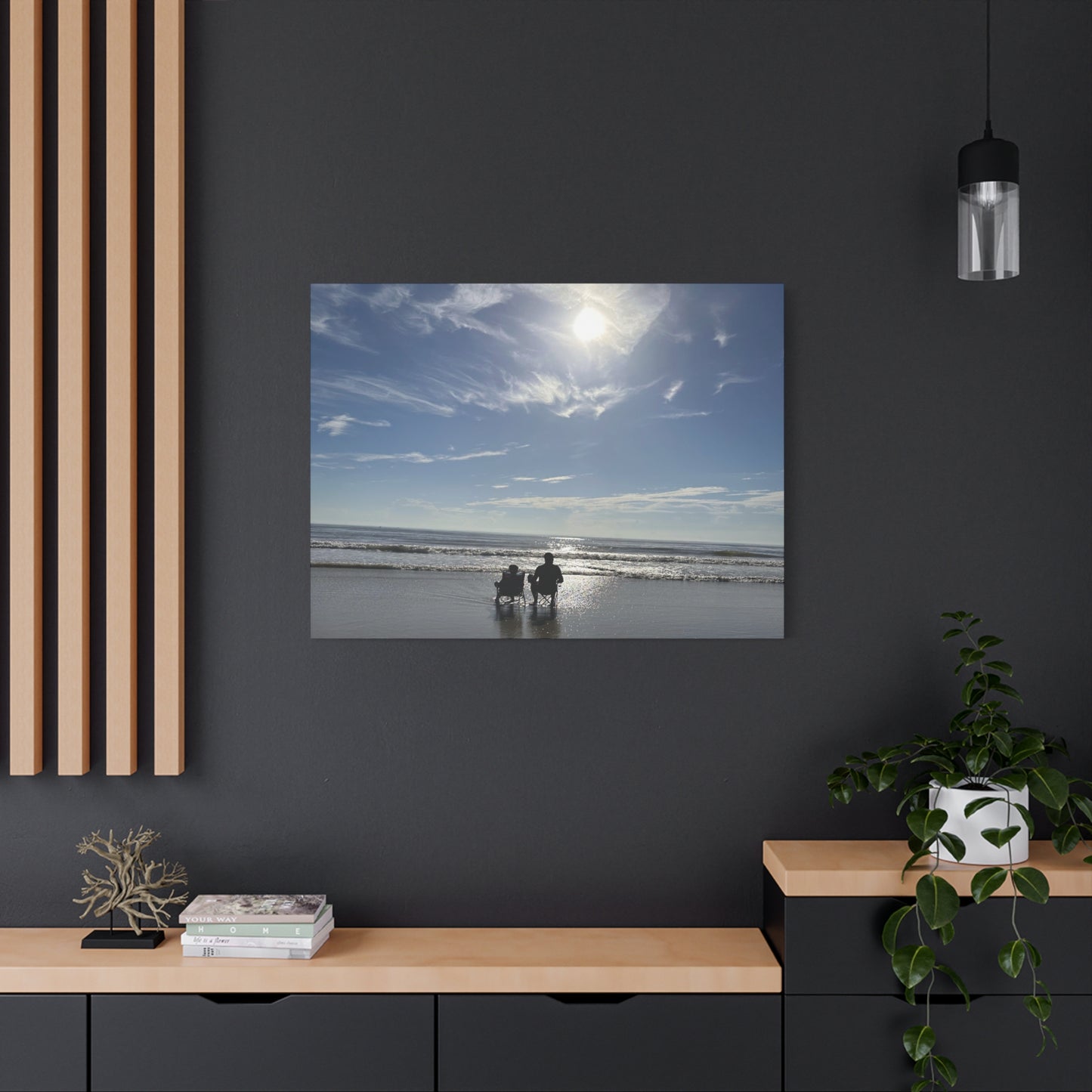 Beach Sunset Canvas Art, Stretched Canvas Print, Coastal Home Decor, Ocean Wall Art, Serene Landscape Painting