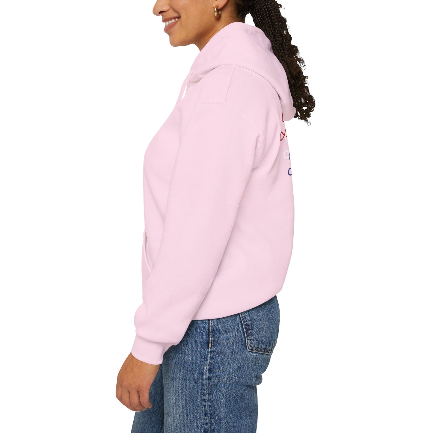 Blessed Hoodie – Patriotic Red, White & Blue Unisex Pullover Sweatshirt with Front & Back Print – Cozy, Positive Vibes Gift