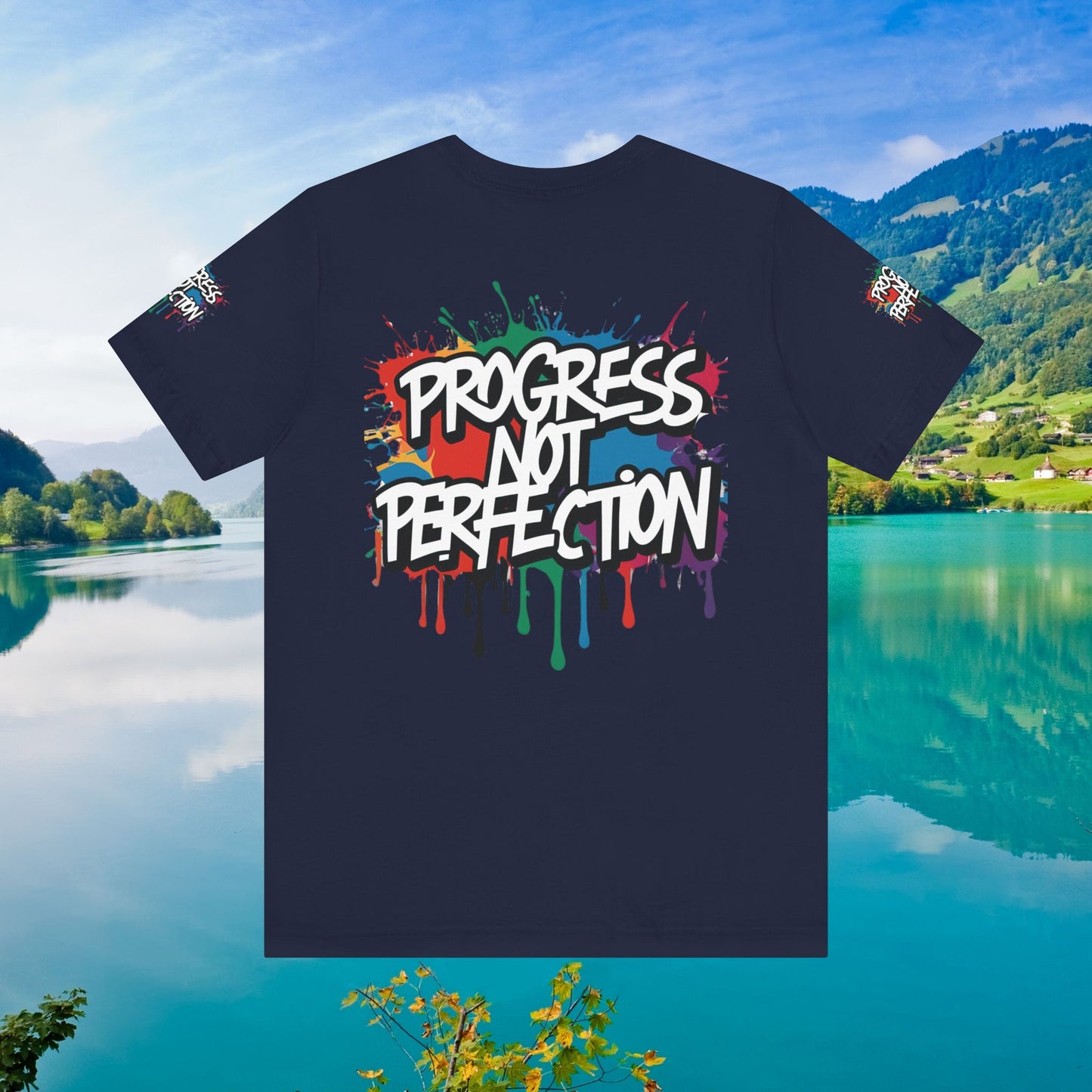 💥 Vibrant 💥 Eye-catching 💥 Motivational 💥 All Over Print 💥 Unisex T-shirt 💥 Progress Not Perfection 💥 Art-Inspired 💥 Apparel 💥 Sizes XS x 4XL 💥