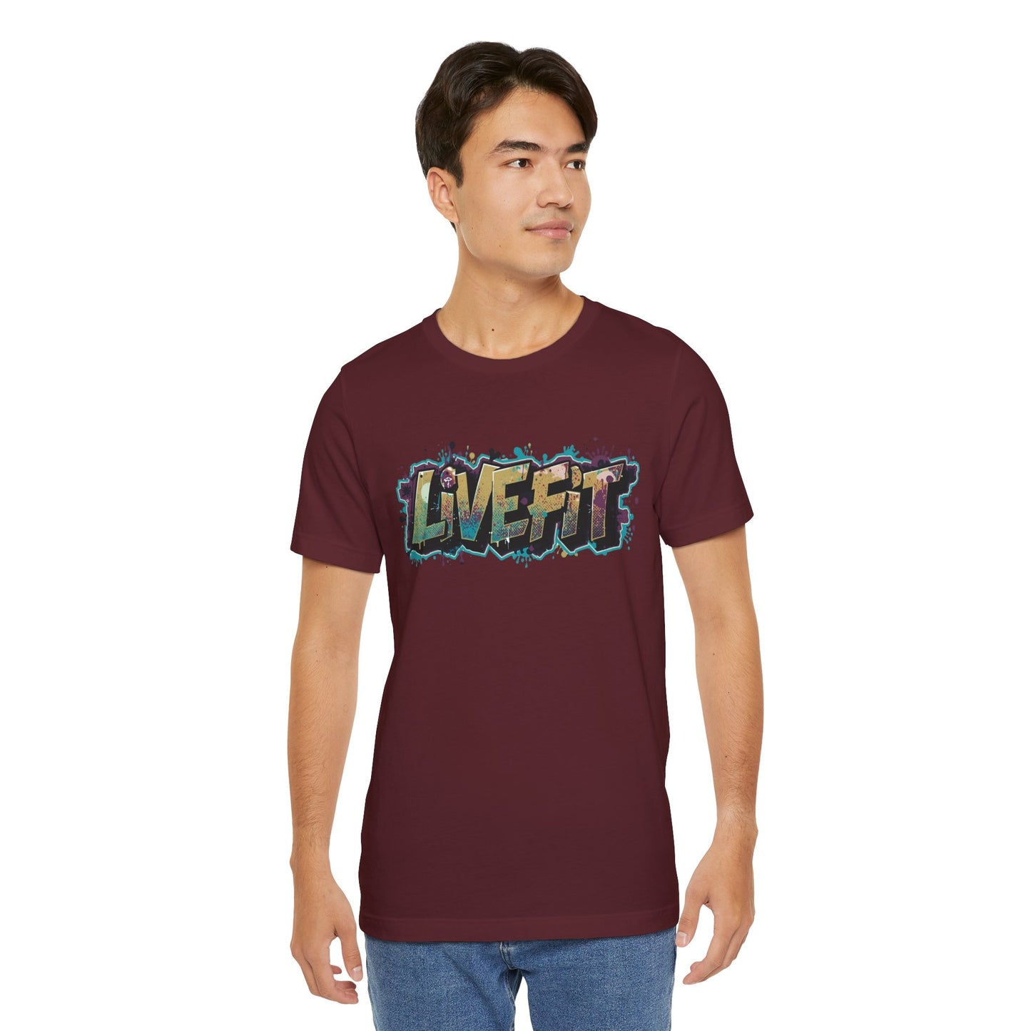 LIVE FIT Graphic Fitness Tee - Motivational Workout Apparel
