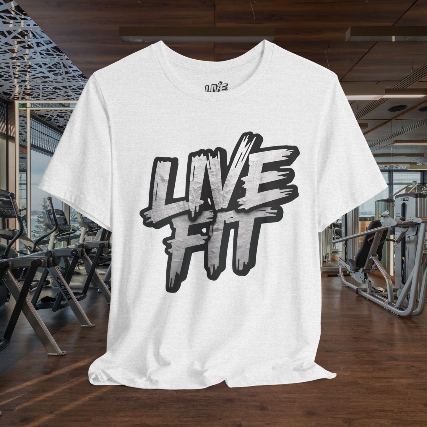 LIVE FIT Unisex Jersey Tee - Fitness Shirt - XS - 4XL - Workout Apparel - Motivational T-Shirt - Casual Wear - Gift for Fitness Enthusiasts