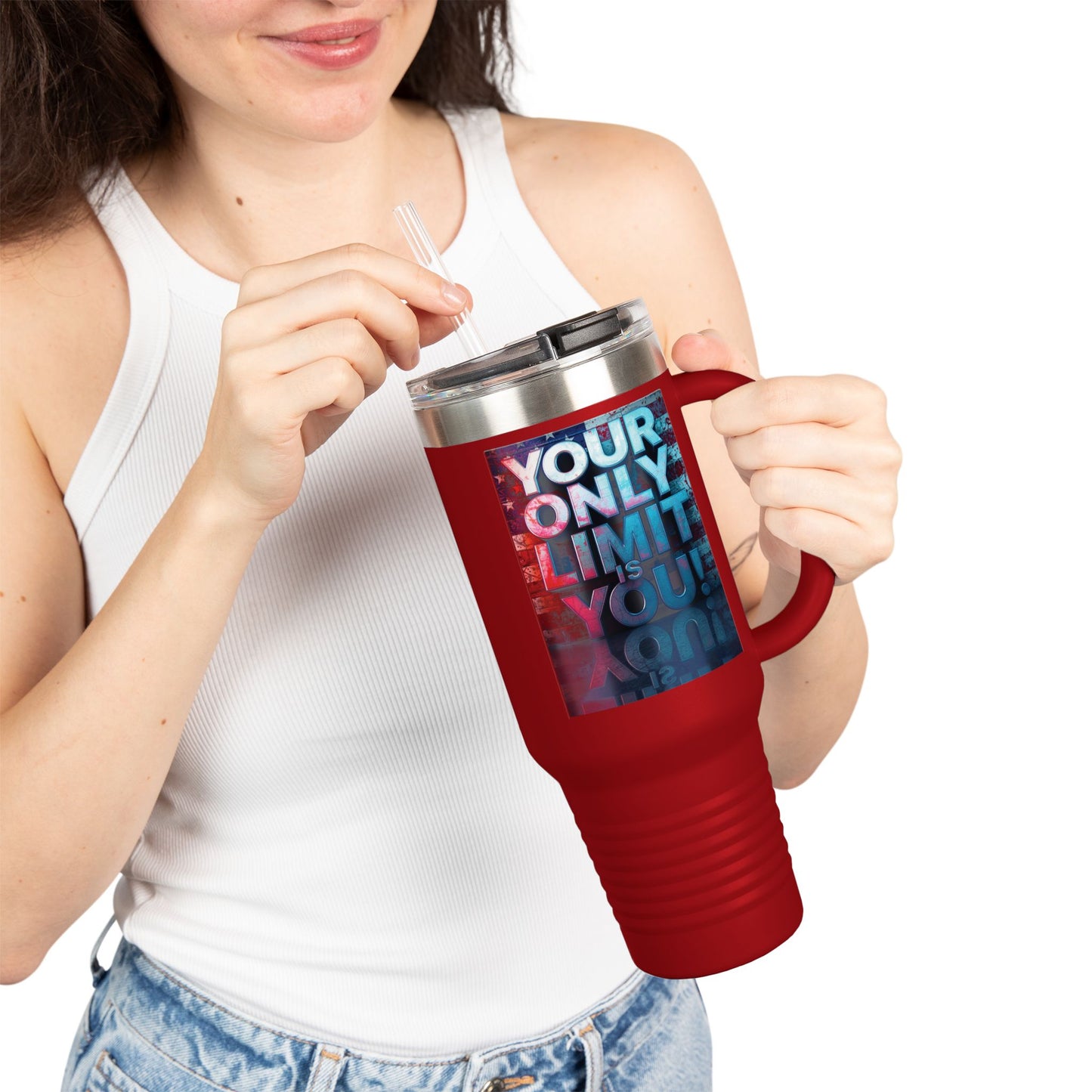 Motivational Your Limit Is Only You! Insulated 40oz Travel Mug