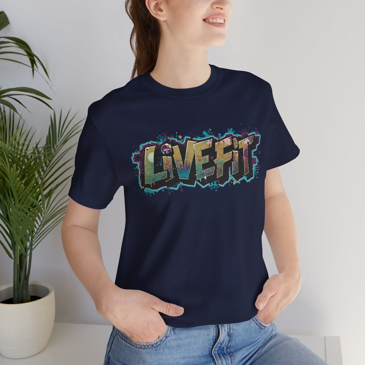 LIVE FIT Graphic Fitness Tee - Motivational Workout Apparel
