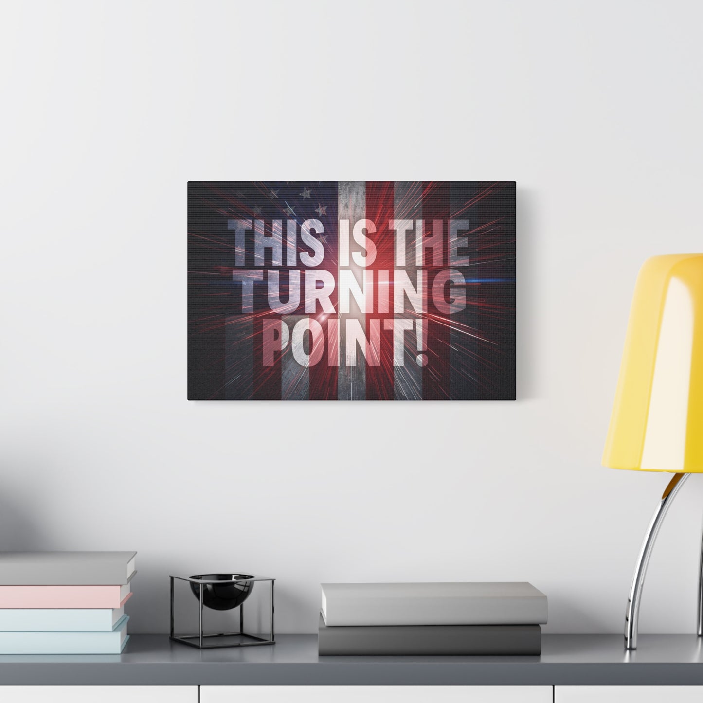 Charlie Kirk - This Is The Turning Point! - Red White Blue - Stunning American Flag Backdrop Design - Patriotic - Motivational Wall Art - Canvas - Multiple Sizes