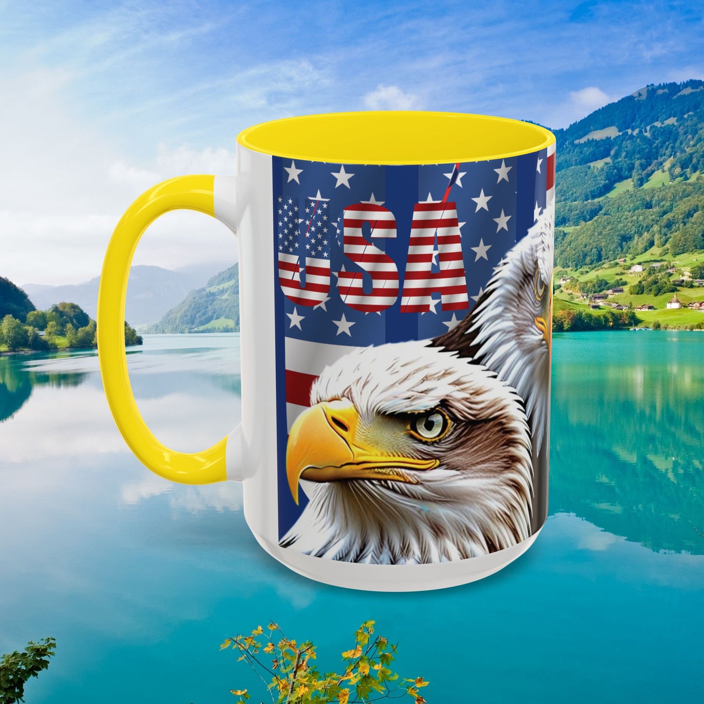 πΊπΈ Eye-Catching πΊπΈ Patriotic πΊπΈ Bald Eagle πΊπΈ Red White & Blue πΊπΈ USA πΊπΈ Accent Coffee Mug πΊπΈπΊπΈ 11oz & πΊπΈ 15oz πΊπΈ Sizes πΊπΈ 8 Color Options πΊπΈ Red πΊπΈ Black πΊπΈ Light Blue πΊπΈ Yellow πΊπΈ Orange πΊπΈ Navy πΊπΈ Pink πΊπΈ Purple