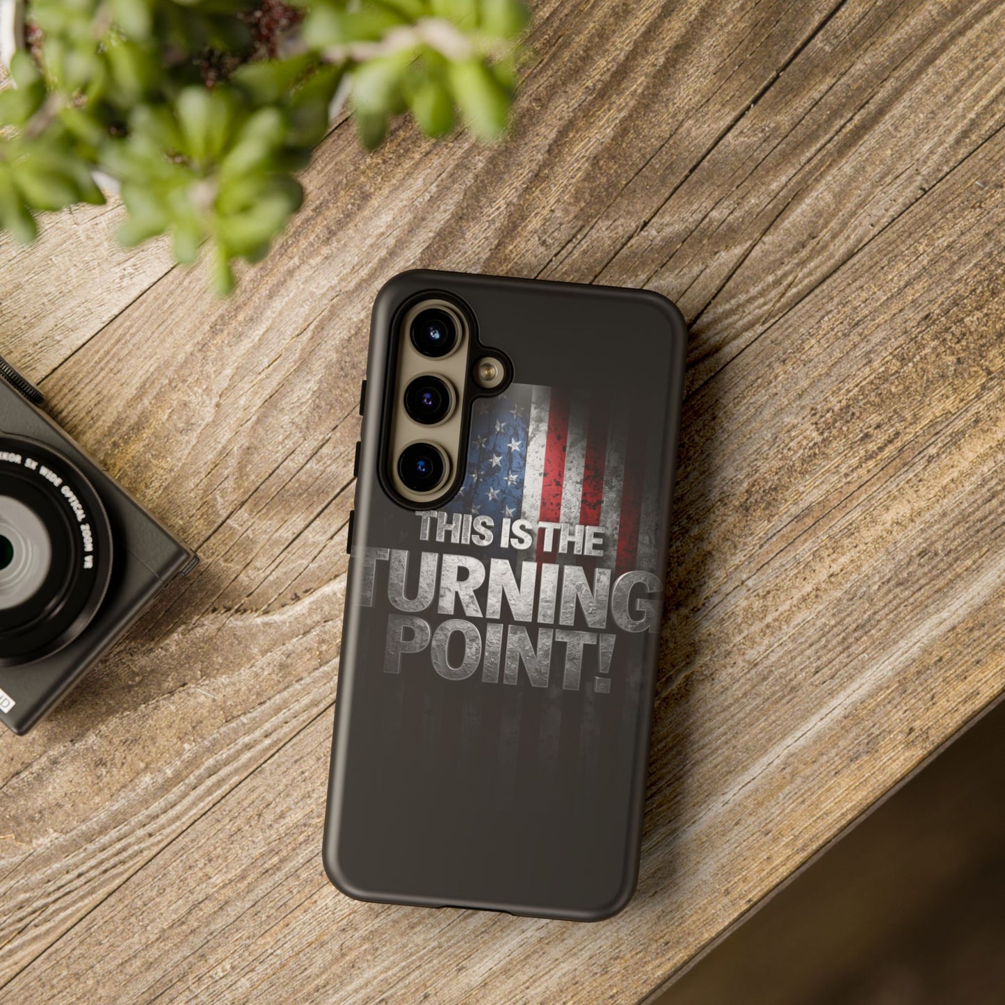 Stunning Patriotic Protective Cell Phone Case - Charlie Kirk - This Is The Turning Point! - Red White Blue - Beautiful American Flag Backdrop Design - Perfect Gift for Everyday Use, Durable Cover, Stylish Protection