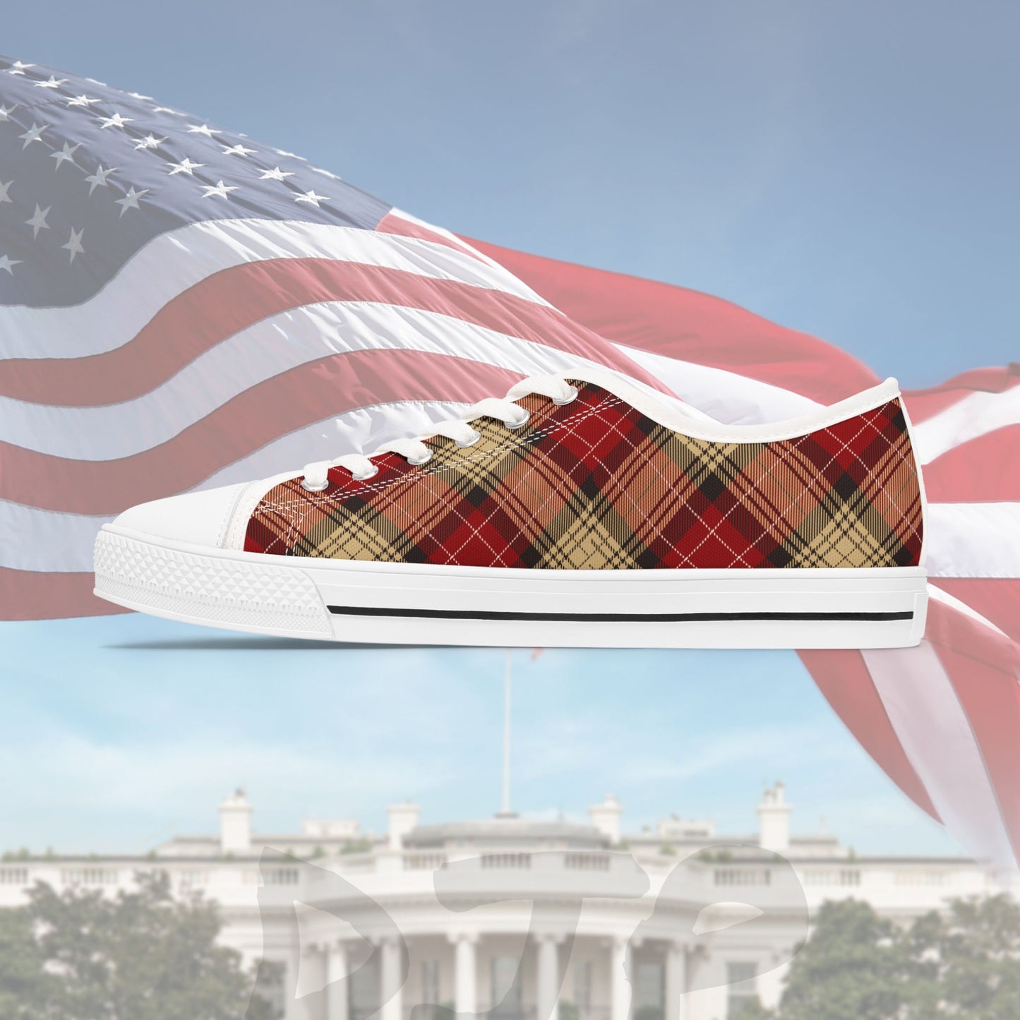 💥 Eye-Catching 💥Trendy 💥 Plaid 💥 All Over Print 💥 Low Top 💥 Sneakers 💥 Sizes 5.5-12 💥 Choice Of 💥 White Sole 💥Black Sole 💥