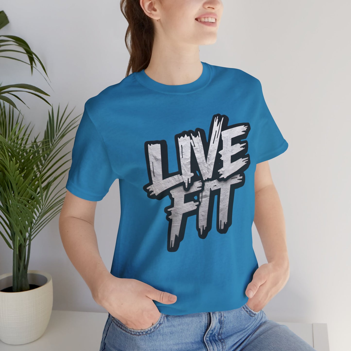 LIVE FIT Unisex Jersey Tee - Fitness Shirt - XS - 4XL - Workout Apparel - Motivational T-Shirt - Casual Wear - Gift for Fitness Enthusiasts