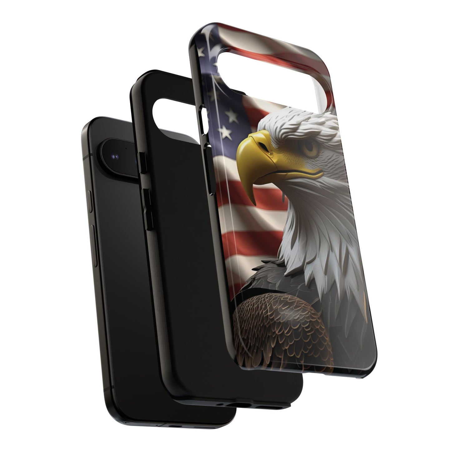 Tough Phone Cases - Patriotic - American Flag Eagle Design - Red White & Blue - Multiple Sizes -