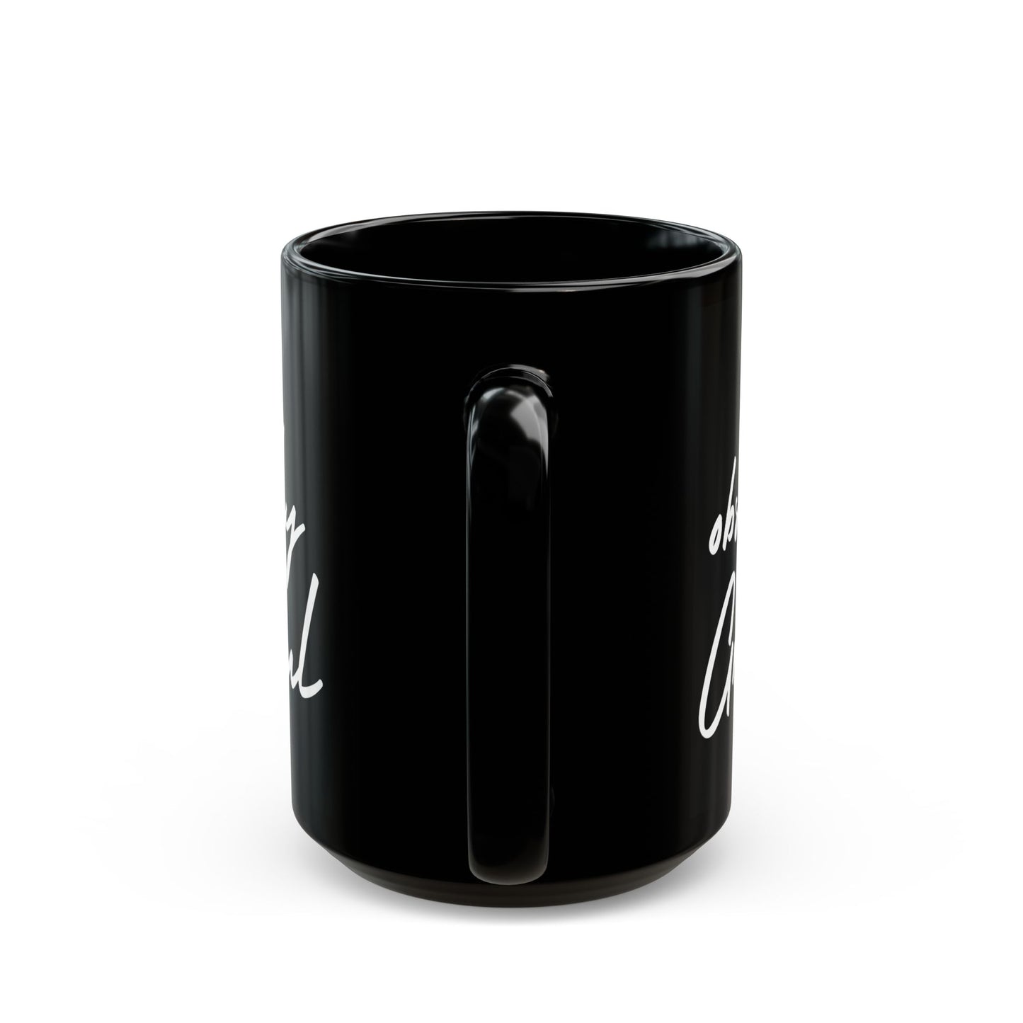 Sleek Be Obsessively Grateful White Print Black Mug - Inspirational Coffee Cup, Gift for Friends, Motivational Design, Home Decor, Self-Care Reminder