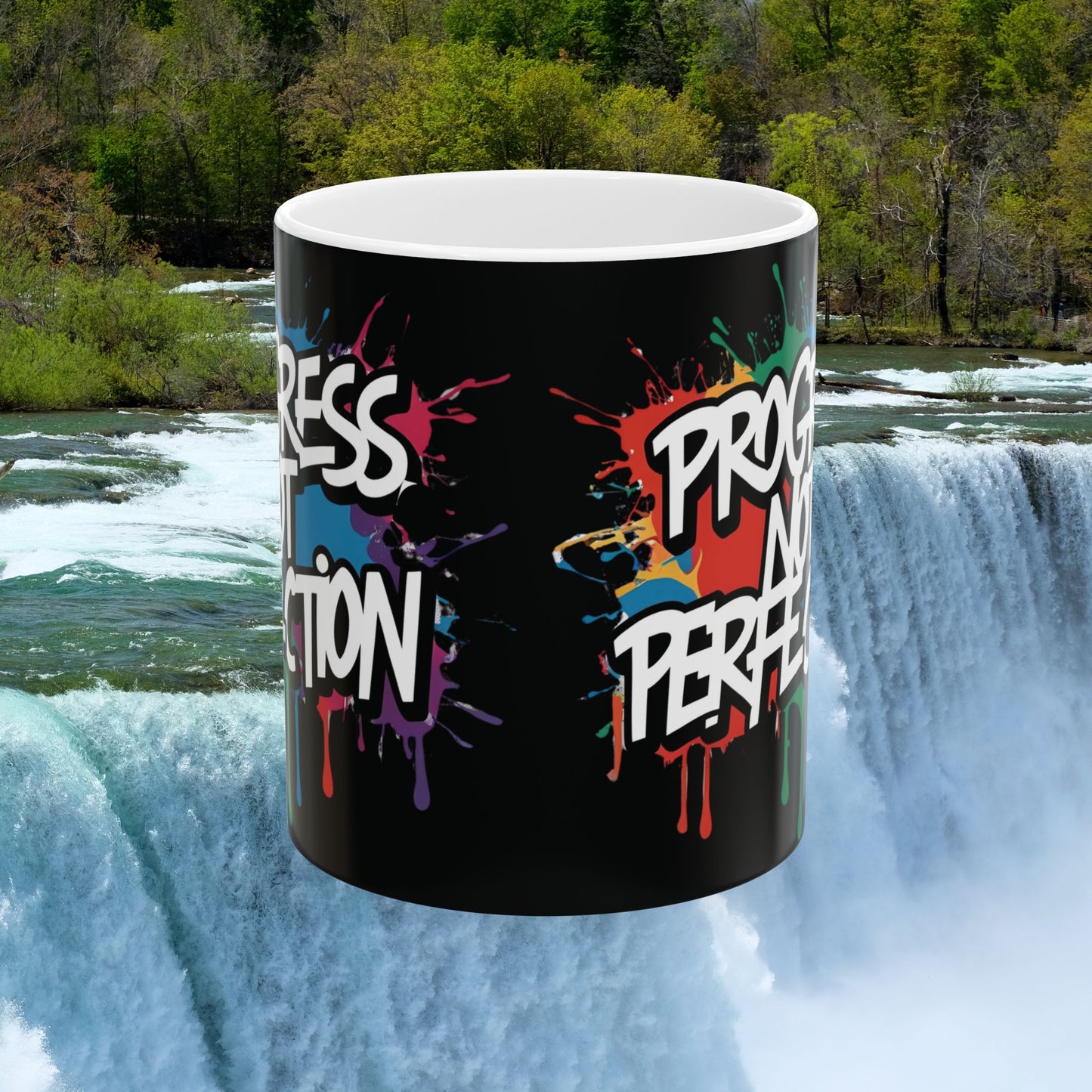 💥 Vibrant 💥Motivational 💥 Stylish Ceramic Mug 💥 Progress Not Perfection 💥 Inspiring Coffee Cup for Daily Motivation 💥 Available In 2 Convenient Sizes 11oz & 15oz 💥